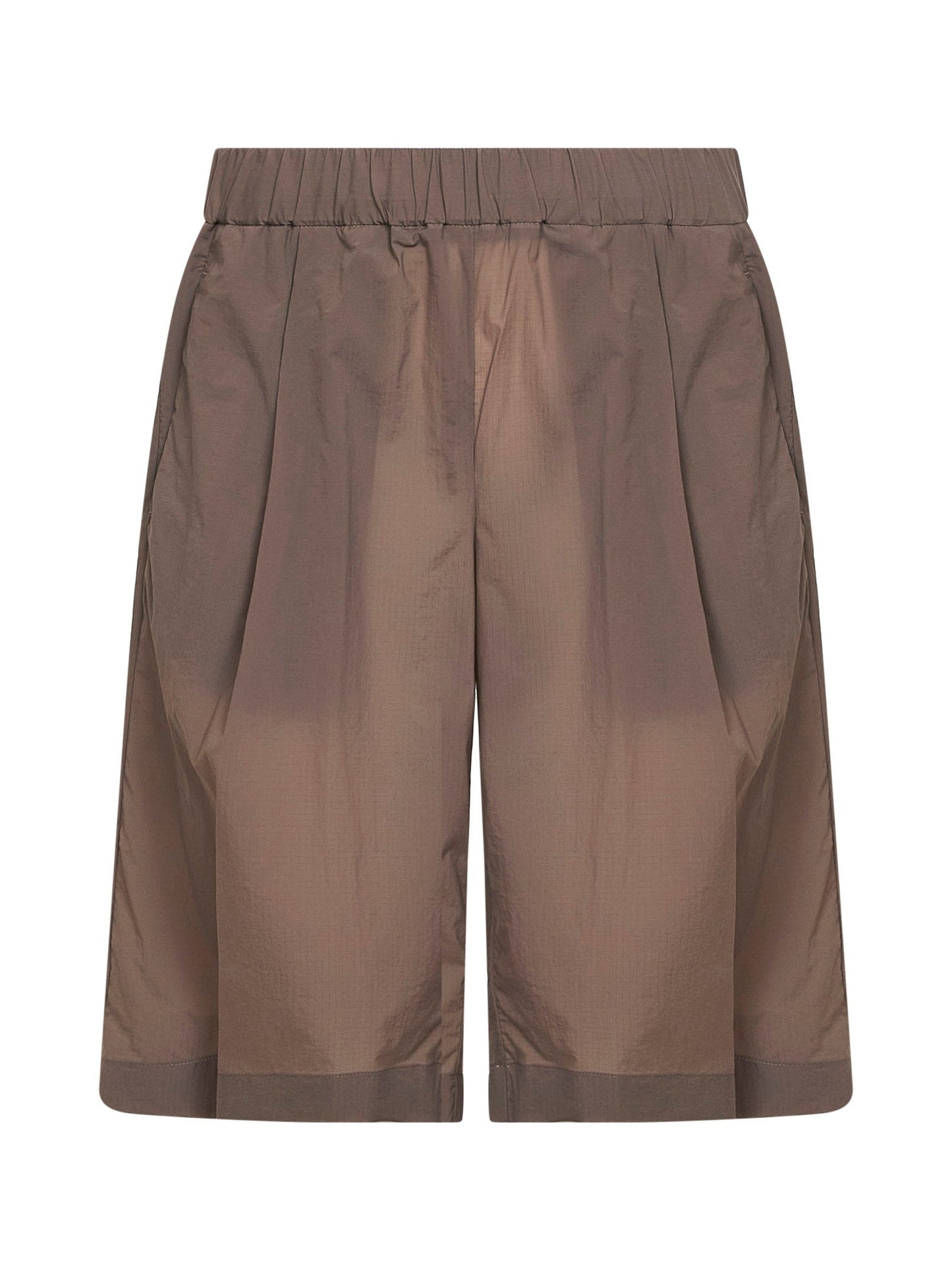 Herno Men Dove Grey Stretch Ripstop Nylon Bermuda Shorts HERNO