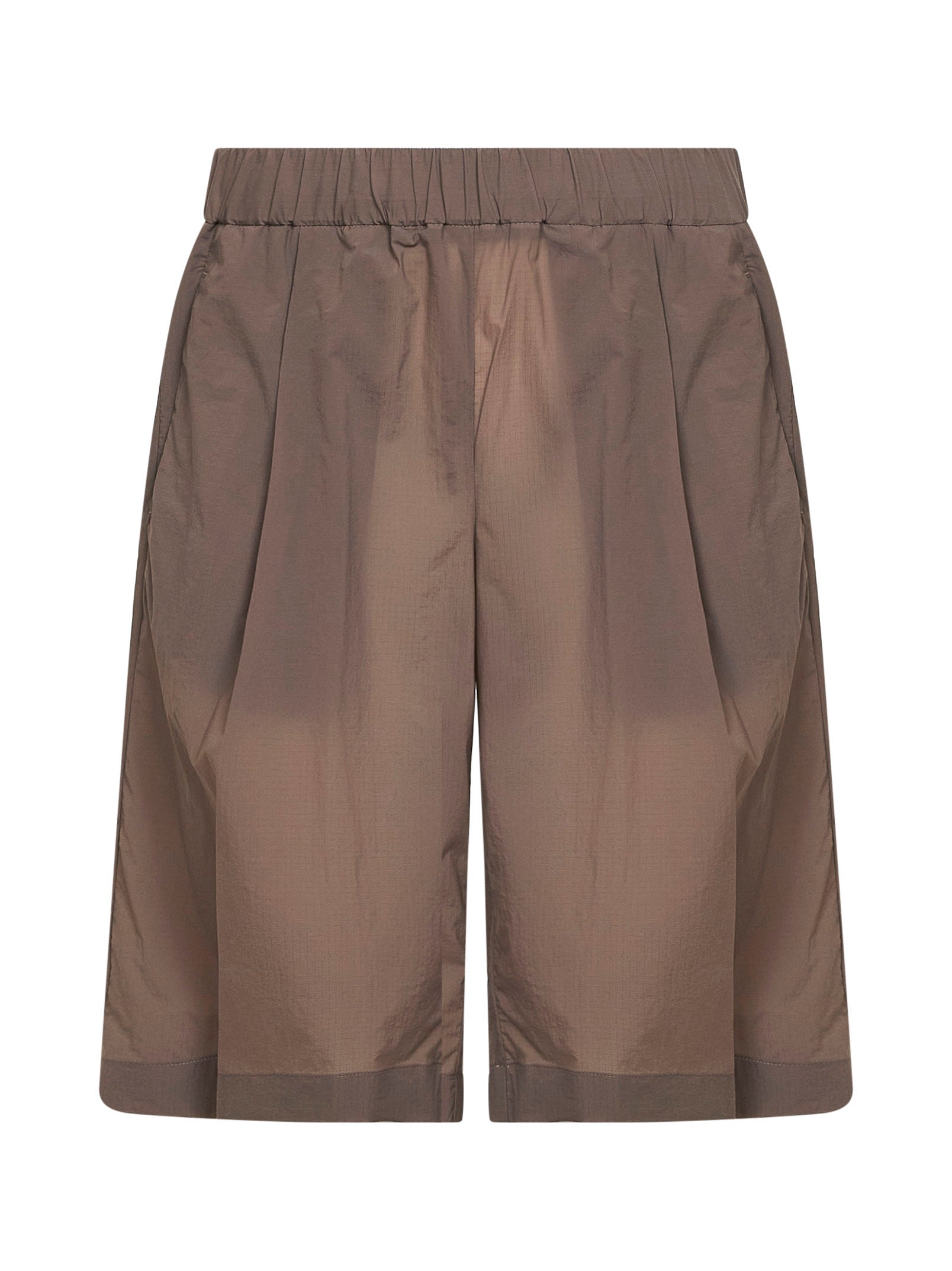 Herno Men Dove Grey Stretch Ripstop Nylon Bermuda Shorts HERNO