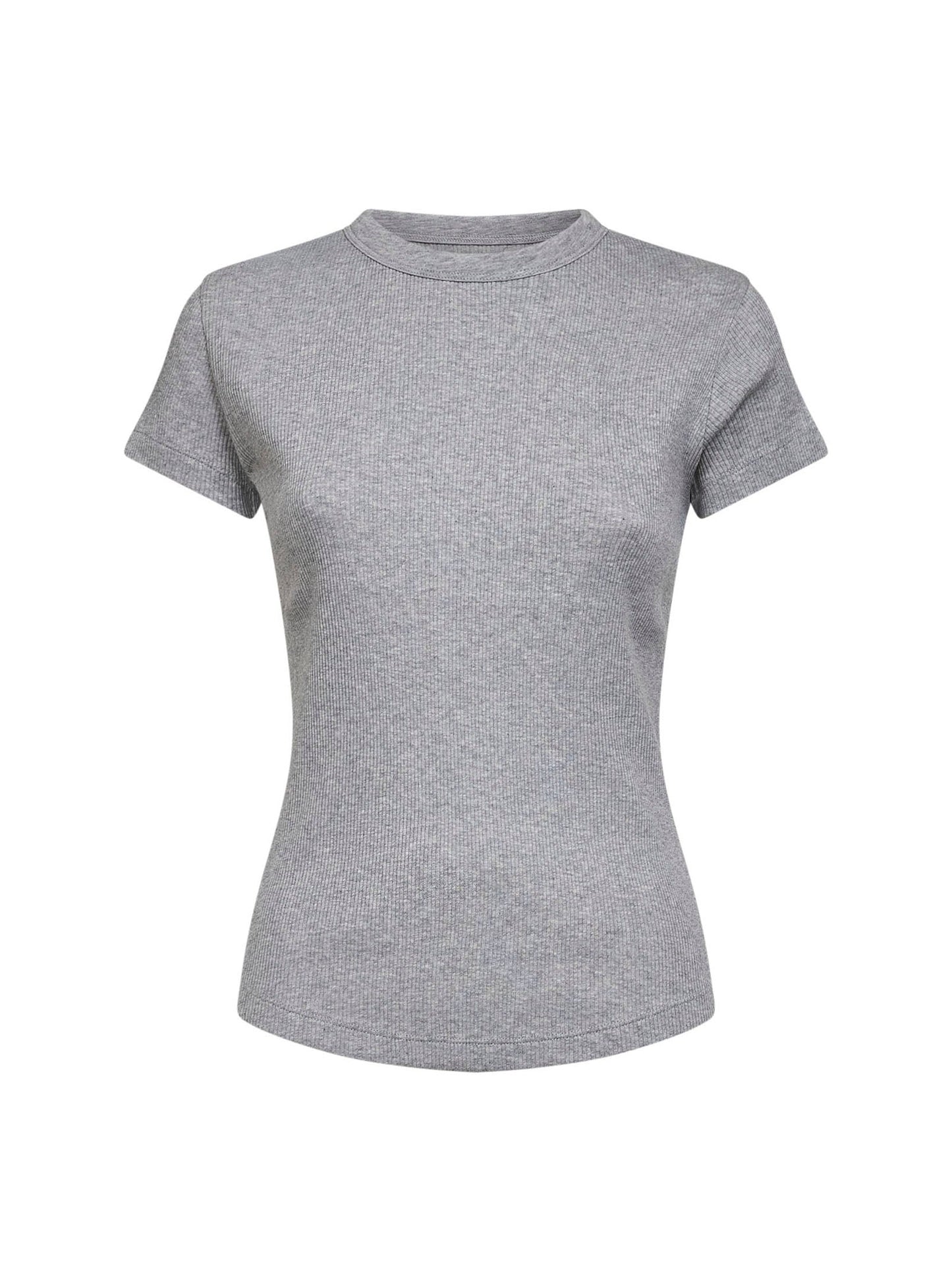 Isabel Marant Women Grey Ribbed Cotton Taomi T-Shirt ISABEL MARANT