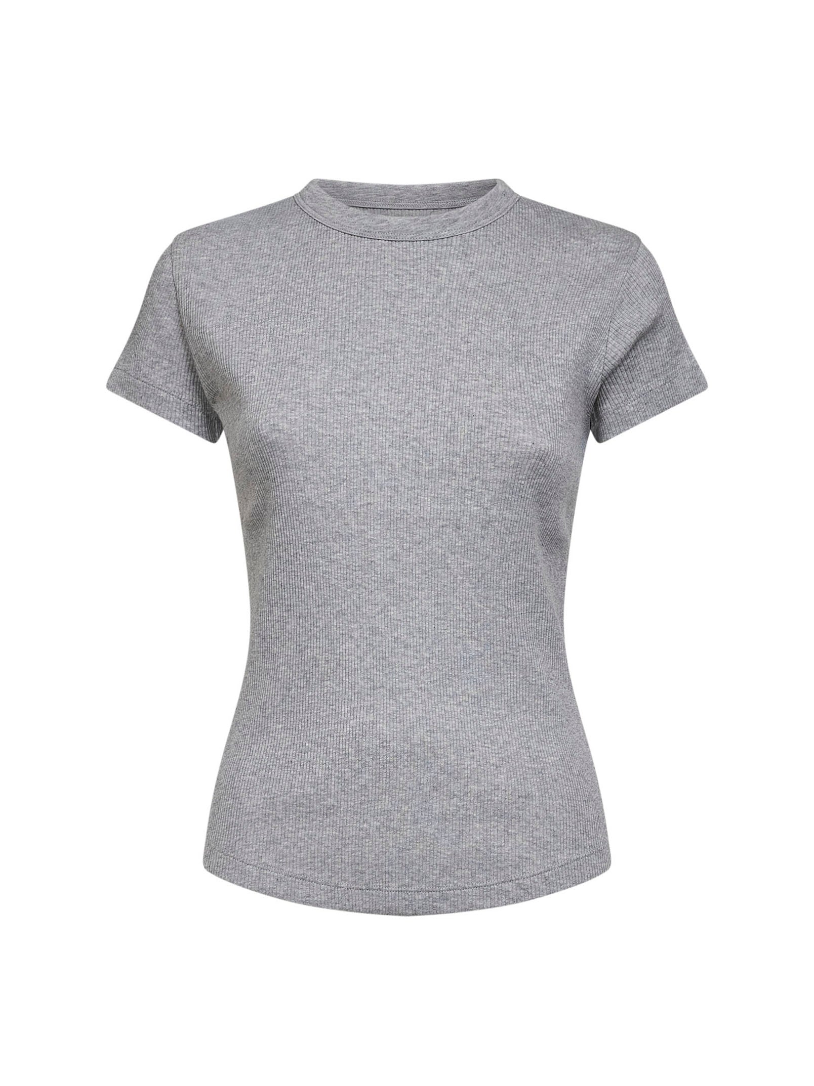 Isabel Marant Women Grey Ribbed Cotton Taomi T-Shirt ISABEL MARANT