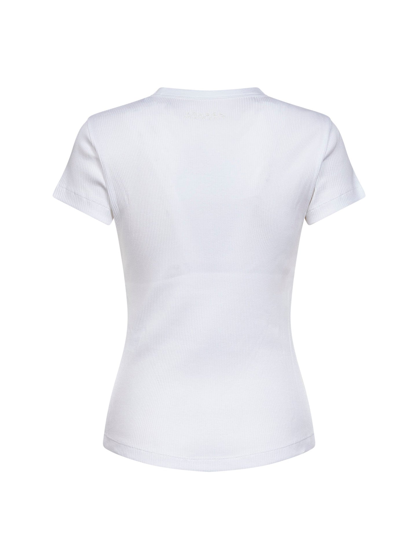 Isabel Marant Women White Ribbed Cotton Taomi T-Shirt ISABEL MARANT