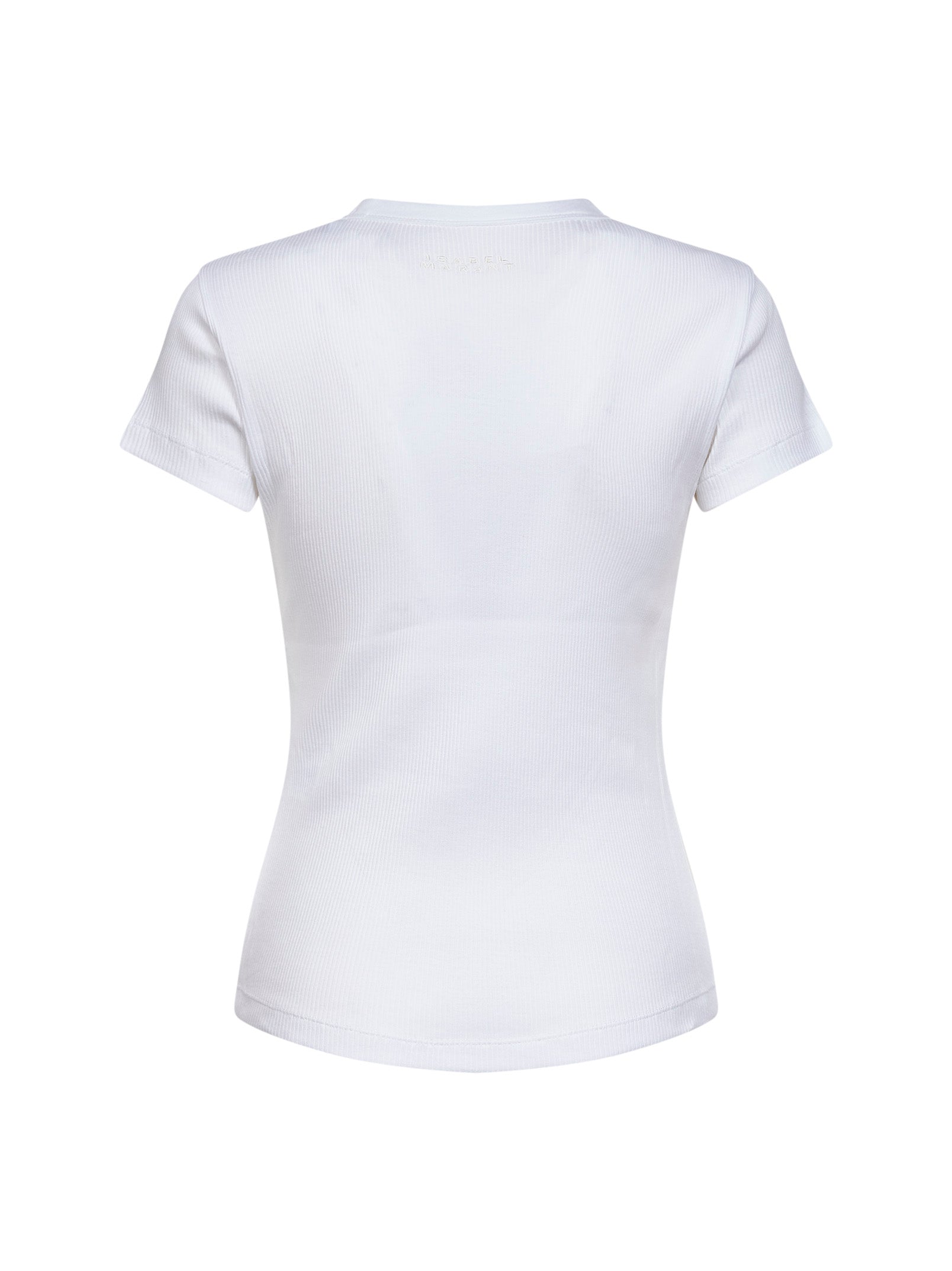 Isabel Marant Women White Ribbed Cotton Taomi T-Shirt ISABEL MARANT