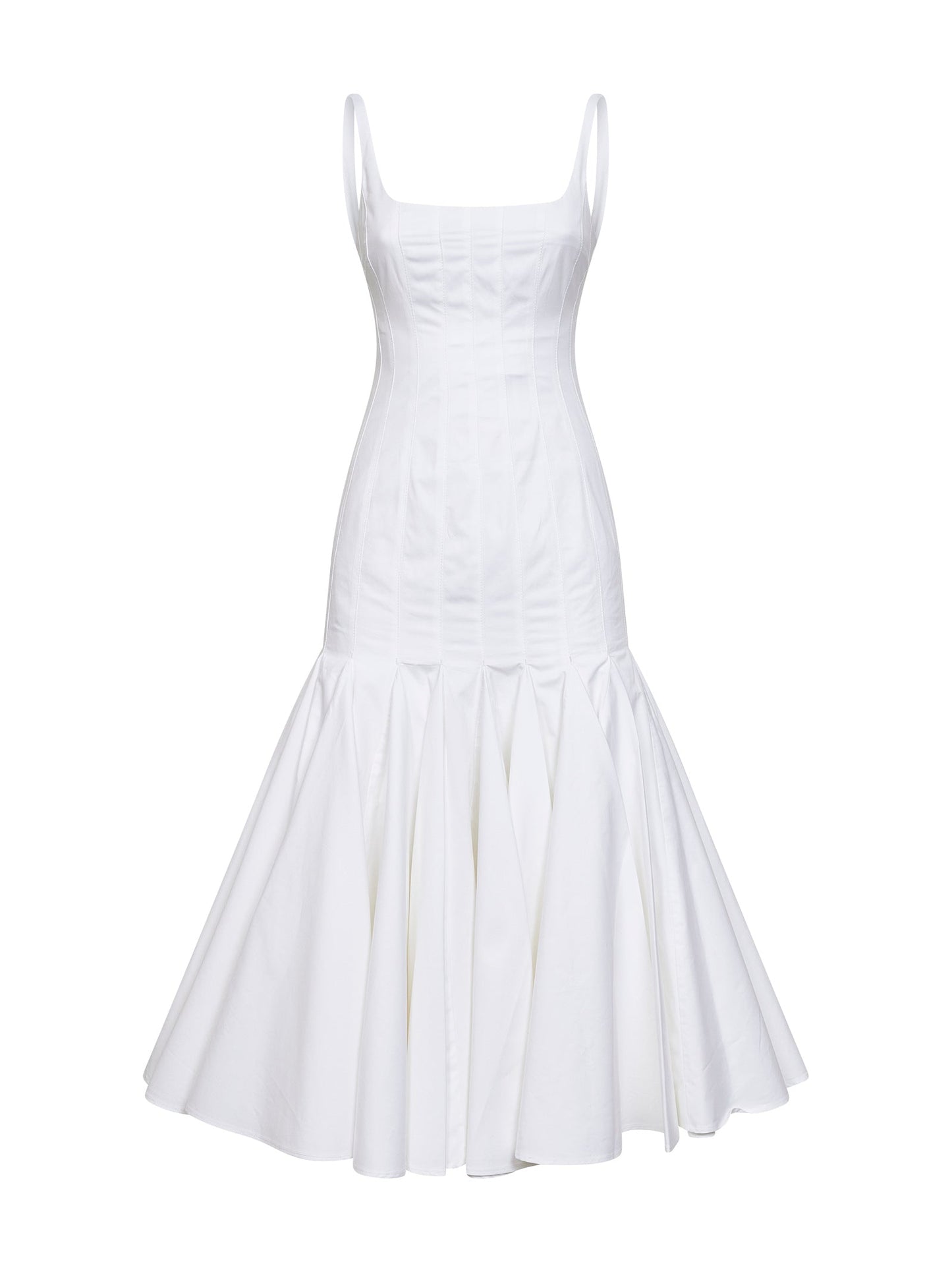Jacquemus Women White The Agave Flared Midi Dress JACQUEMUS