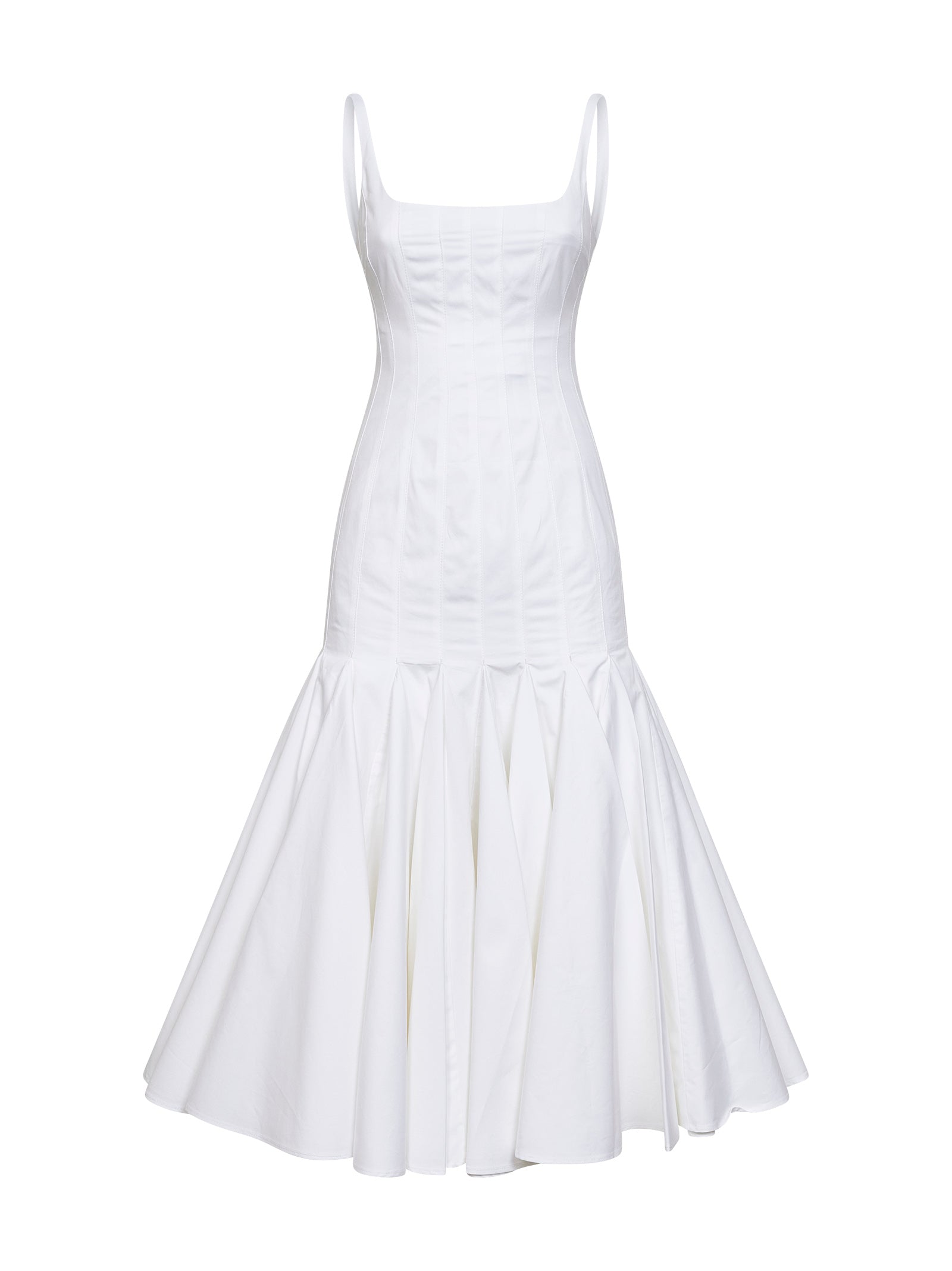 Jacquemus Women White The Agave Flared Midi Dress JACQUEMUS