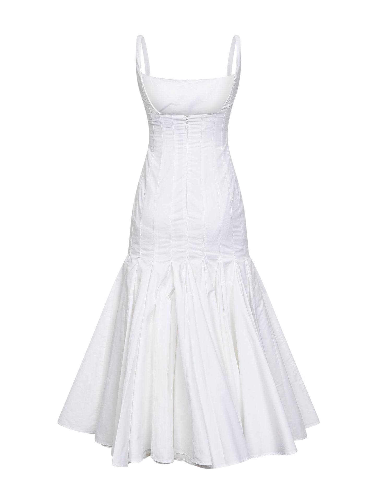 Jacquemus Women White The Agave Flared Midi Dress JACQUEMUS