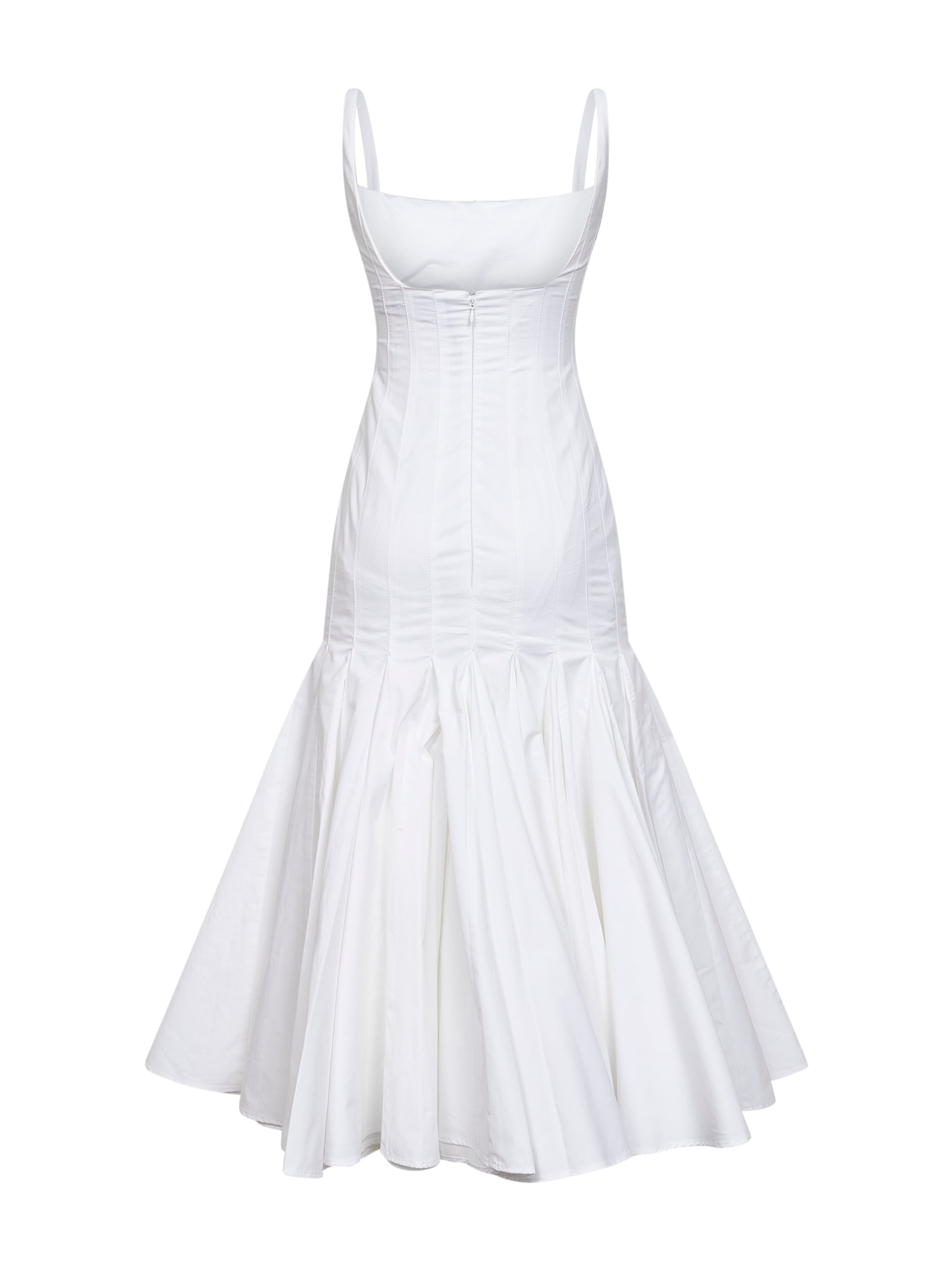 Jacquemus Women White The Agave Flared Midi Dress JACQUEMUS