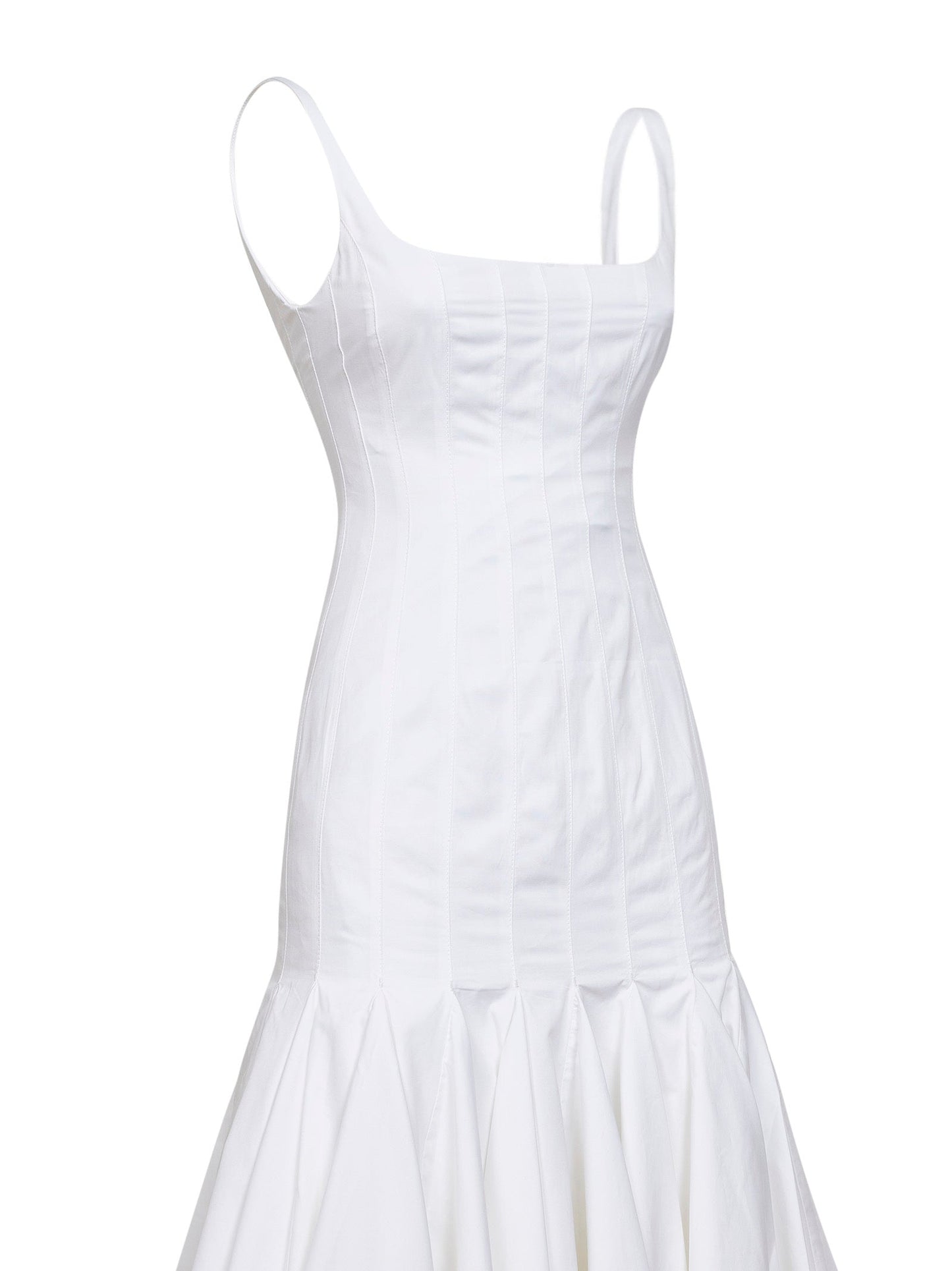 Jacquemus Women White The Agave Flared Midi Dress JACQUEMUS