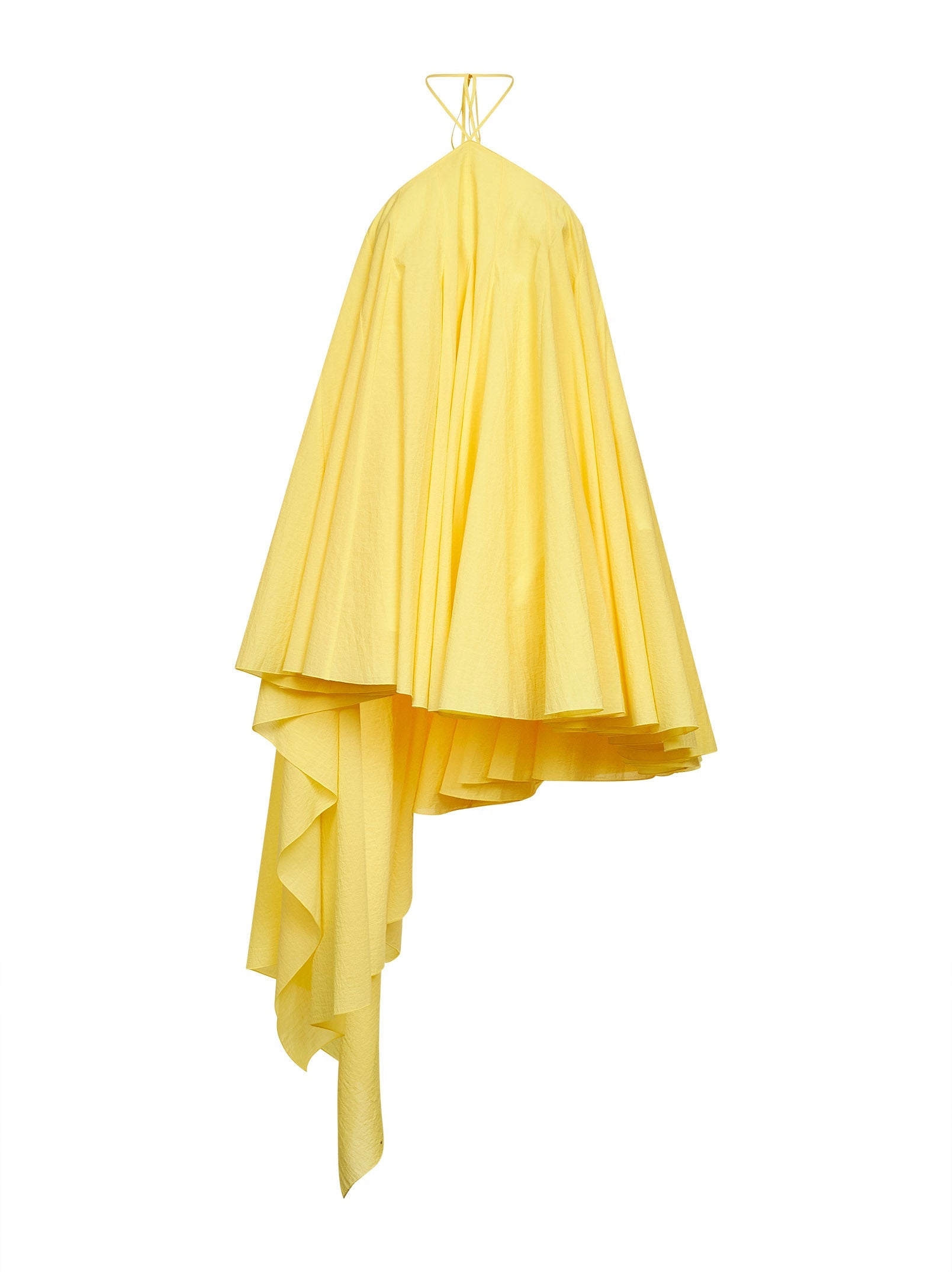 Jacquemus Women Yellow Poplin Triangle Short Dress JACQUEMUS
