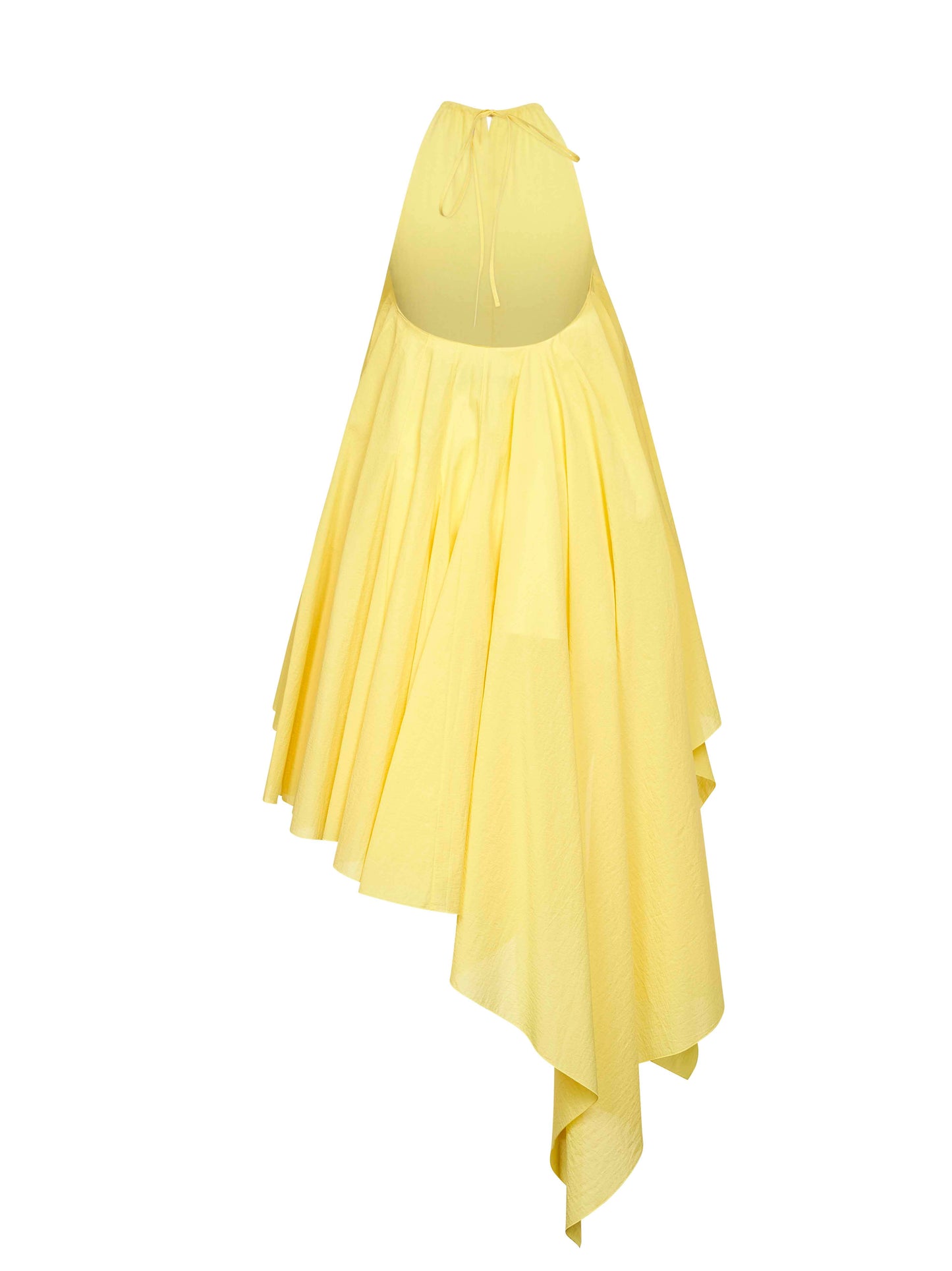 Jacquemus Women Yellow Poplin Triangle Short Dress JACQUEMUS