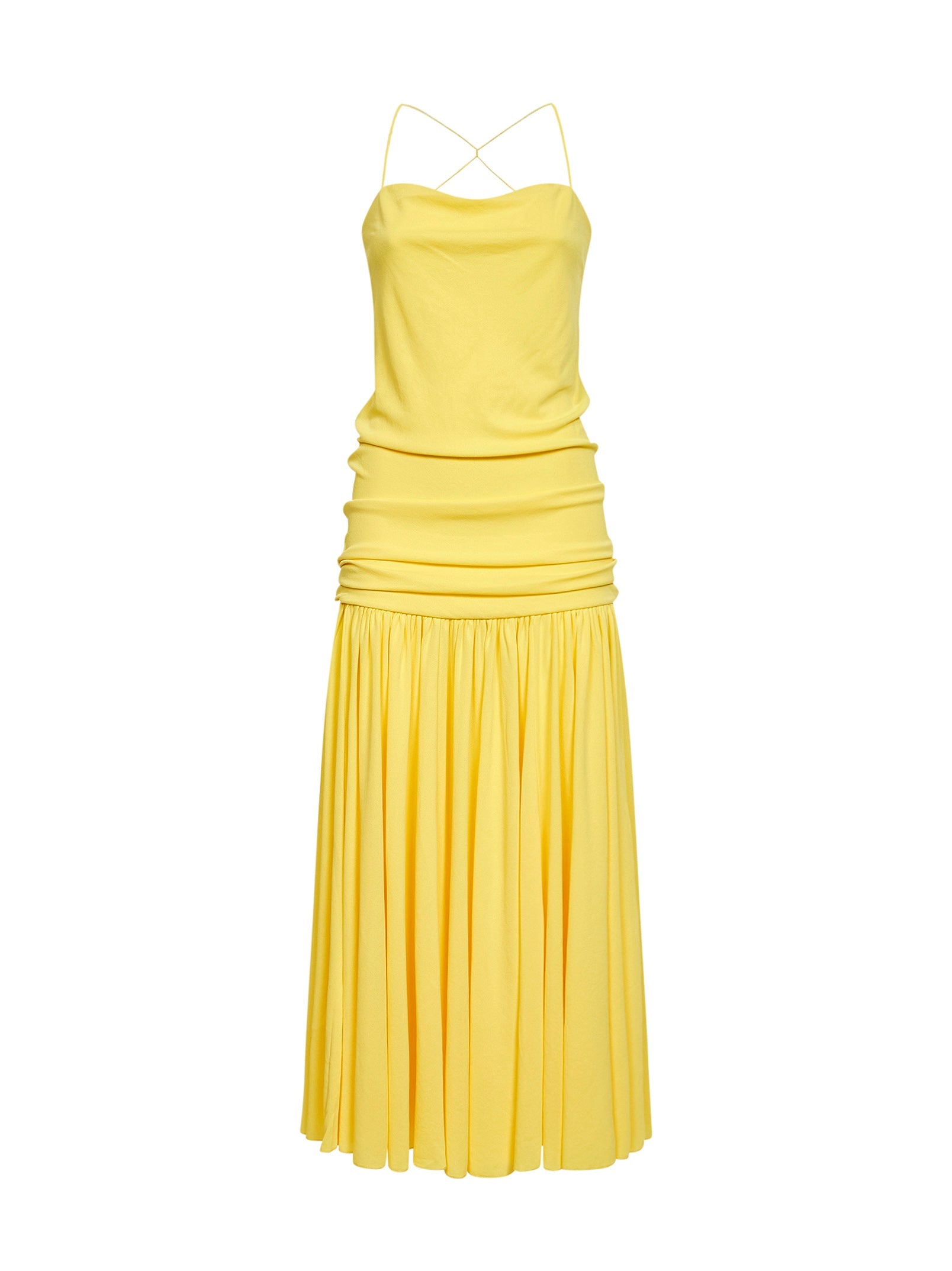 Jacquemus Women Yellow The Abiha Gathered Waist Dress JACQUEMUS