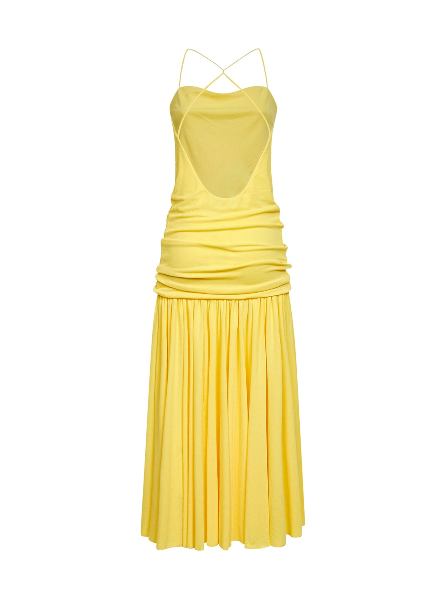 Jacquemus Women Yellow The Abiha Gathered Waist Dress JACQUEMUS