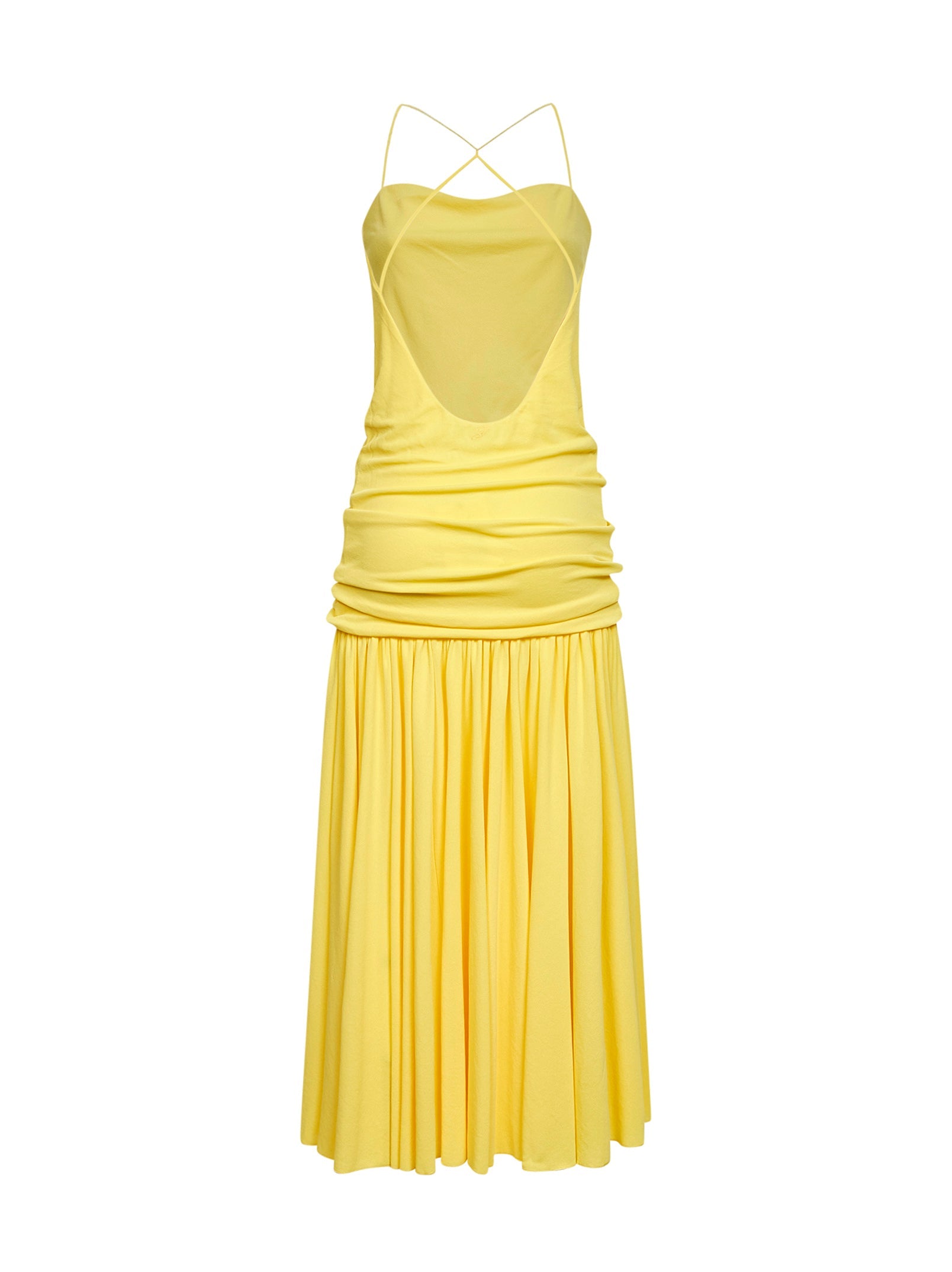 Jacquemus Women Yellow The Abiha Gathered Waist Dress JACQUEMUS