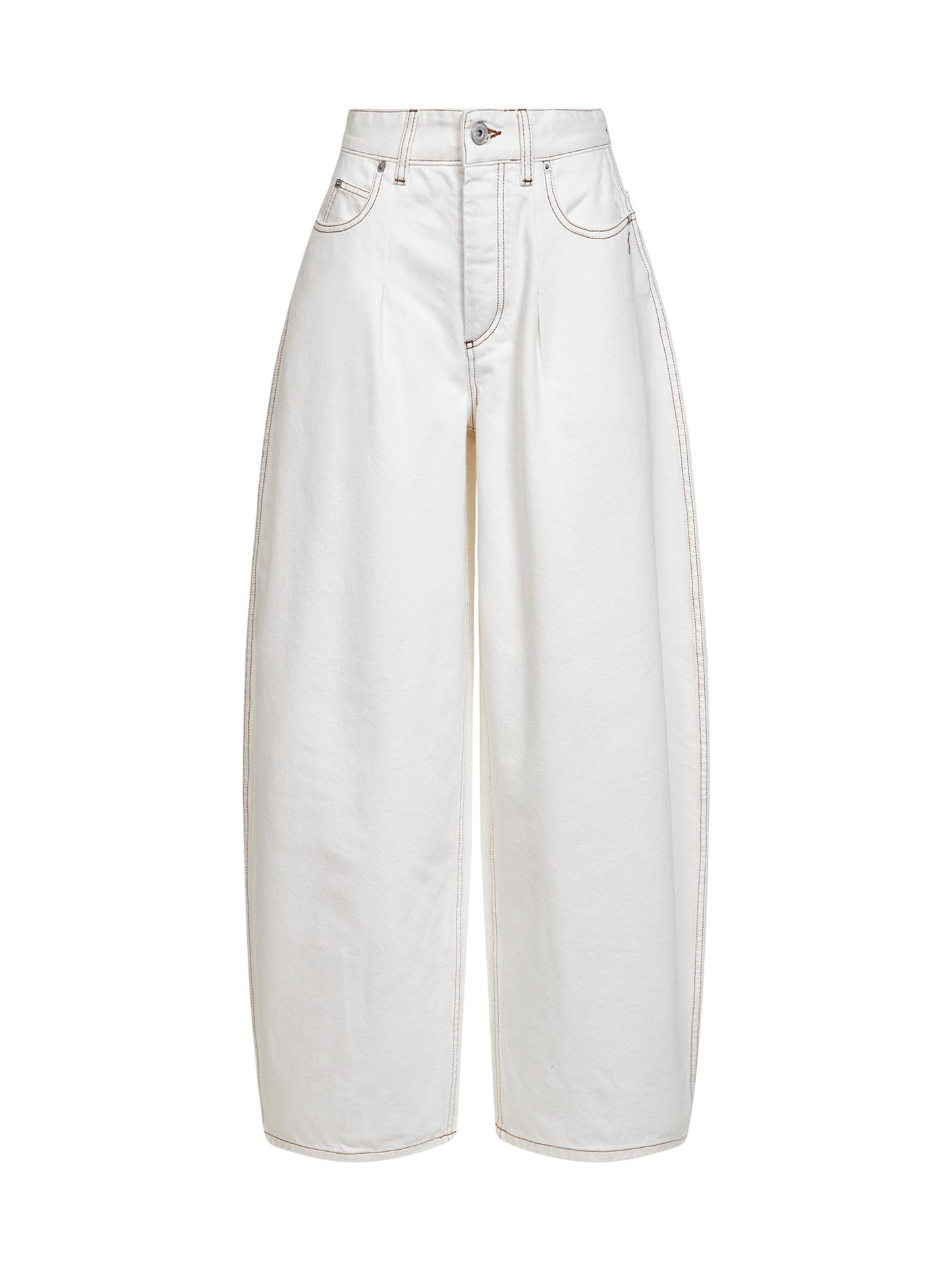 Jacquemus Women Ecru The Ovalo De-Nîmes Denim Curved Jeans JACQUEMUS