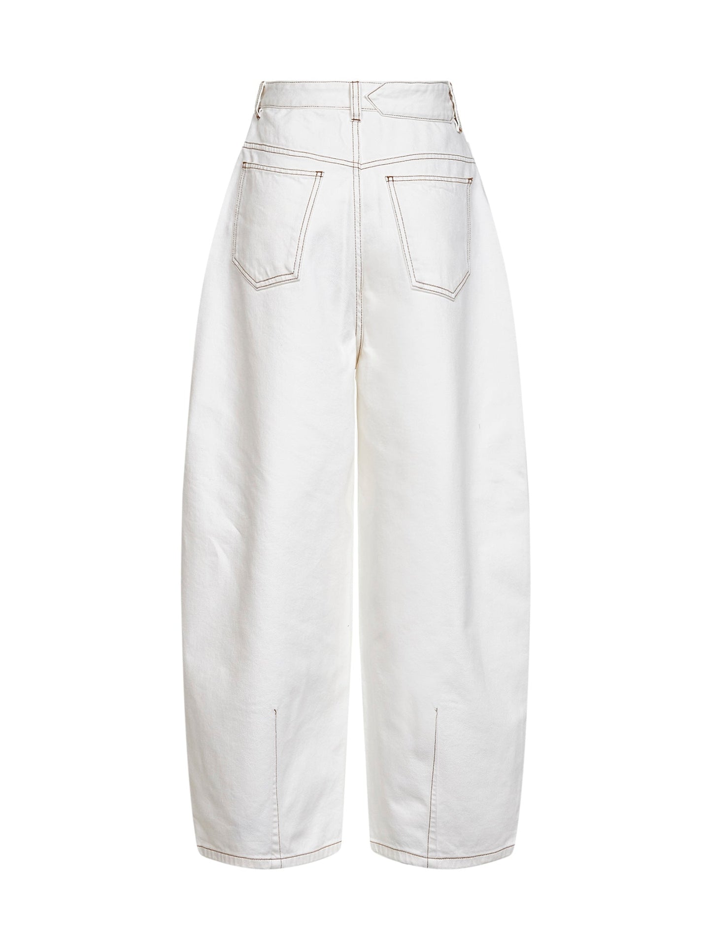 Jacquemus Women Ecru The Ovalo De-Nîmes Denim Curved Jeans JACQUEMUS