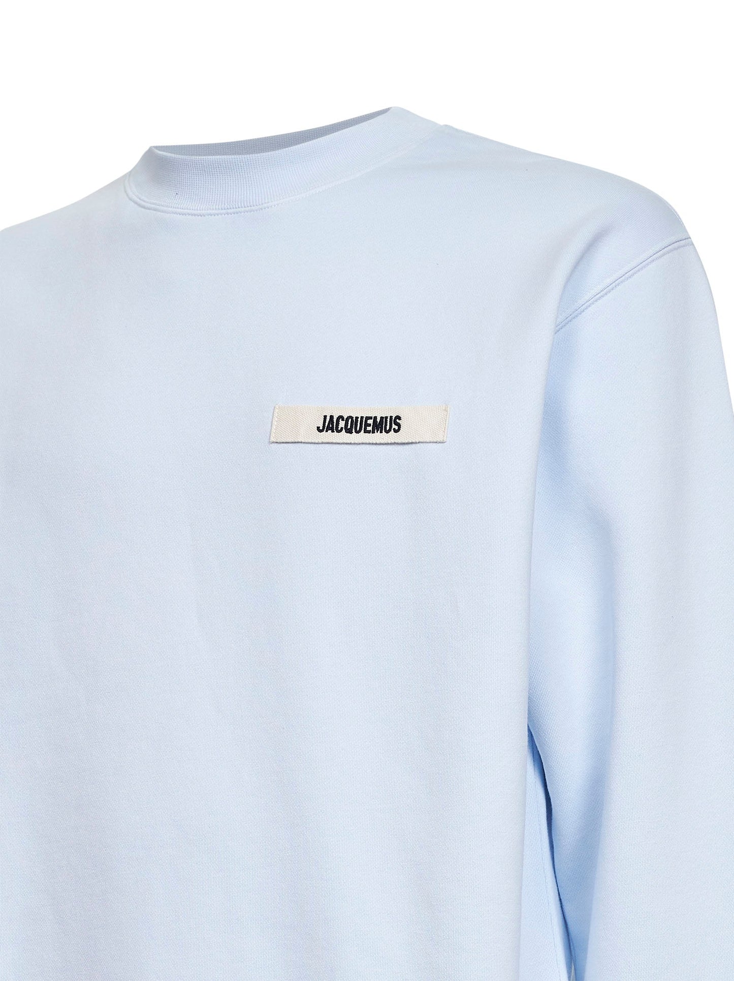 Jacquemus Men Light Blue Organic Cotton Fleece The Gros Grain Sweatshirt JACQUEMUS