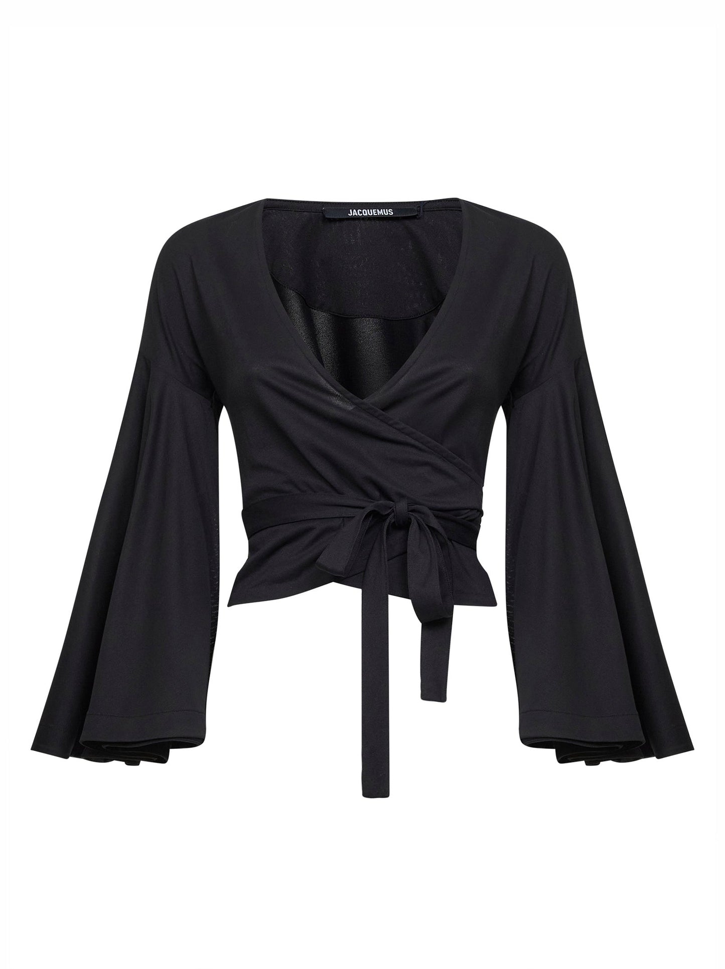 Jacquemus Women Black Jersey Thw Ventadau Wrap Top JACQUEMUS