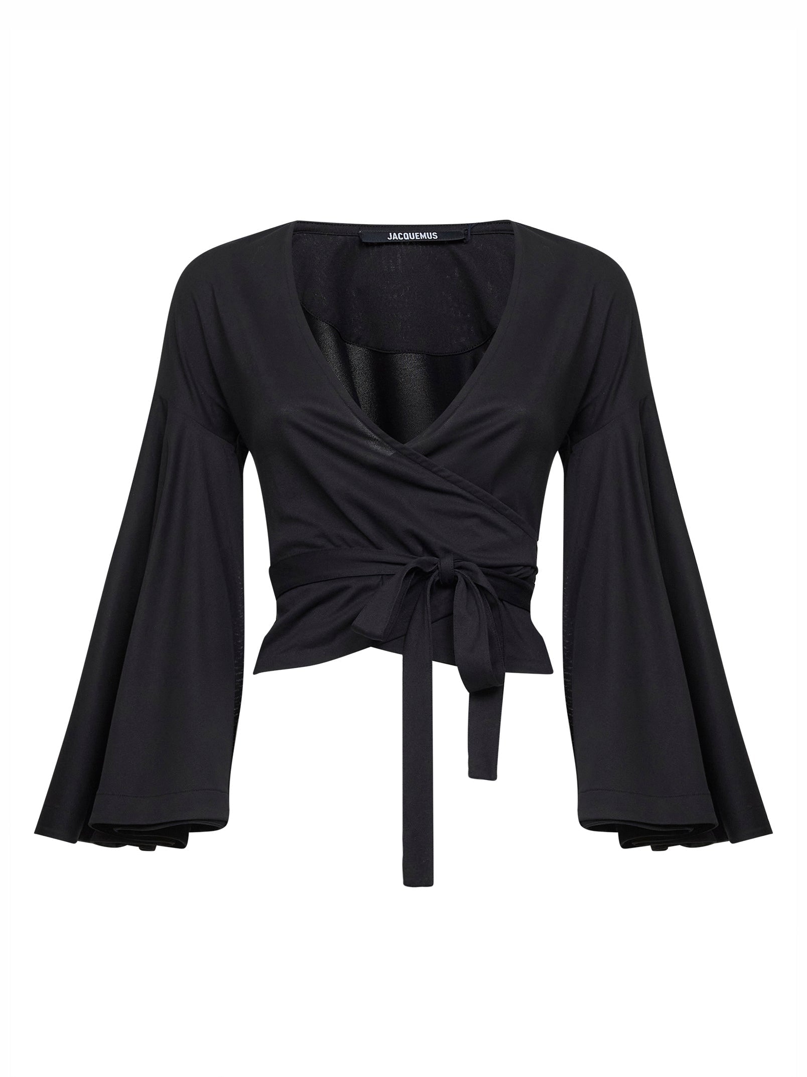 Jacquemus Women Black Jersey Thw Ventadau Wrap Top JACQUEMUS