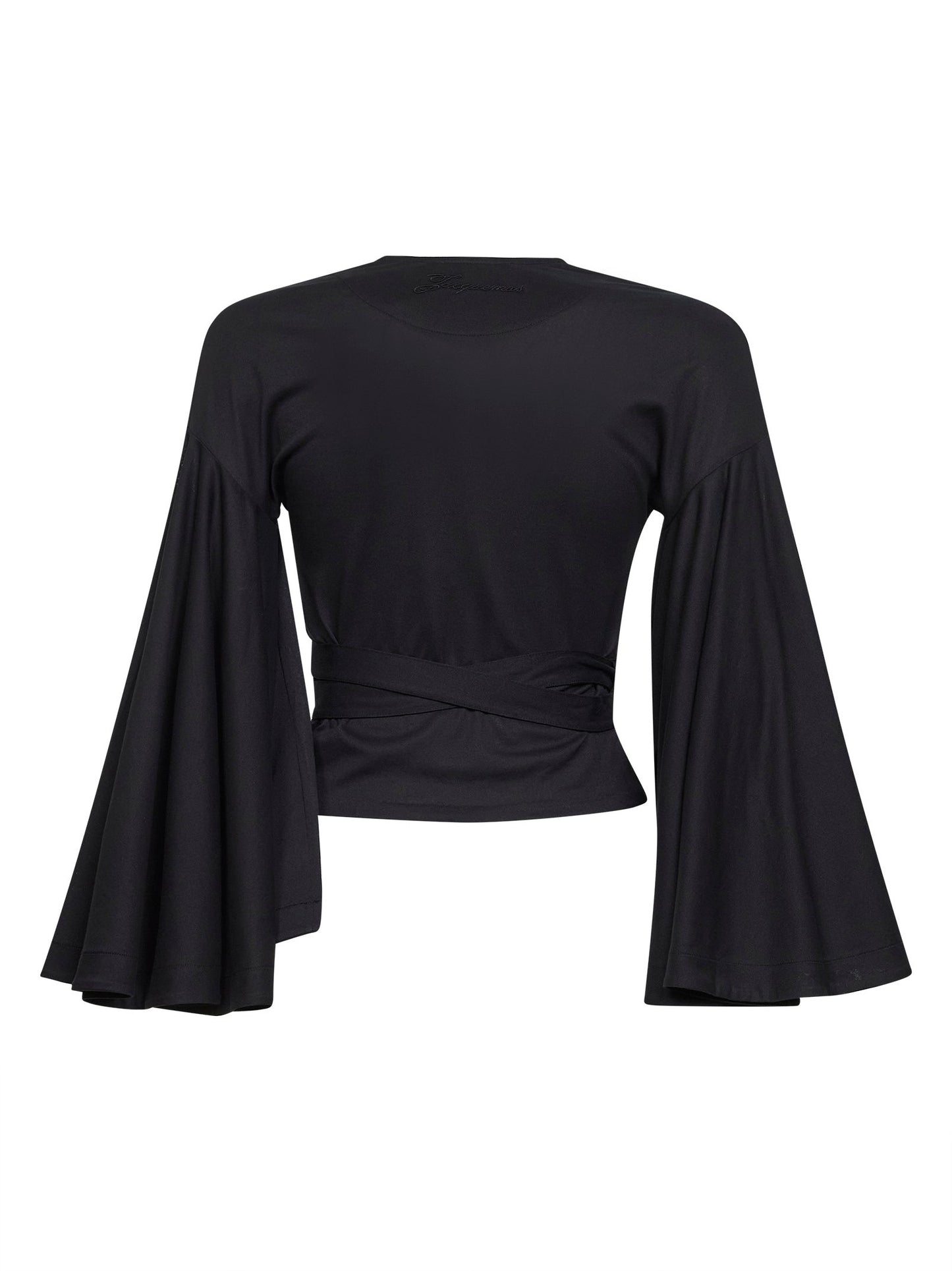 Jacquemus Women Black Jersey Thw Ventadau Wrap Top JACQUEMUS
