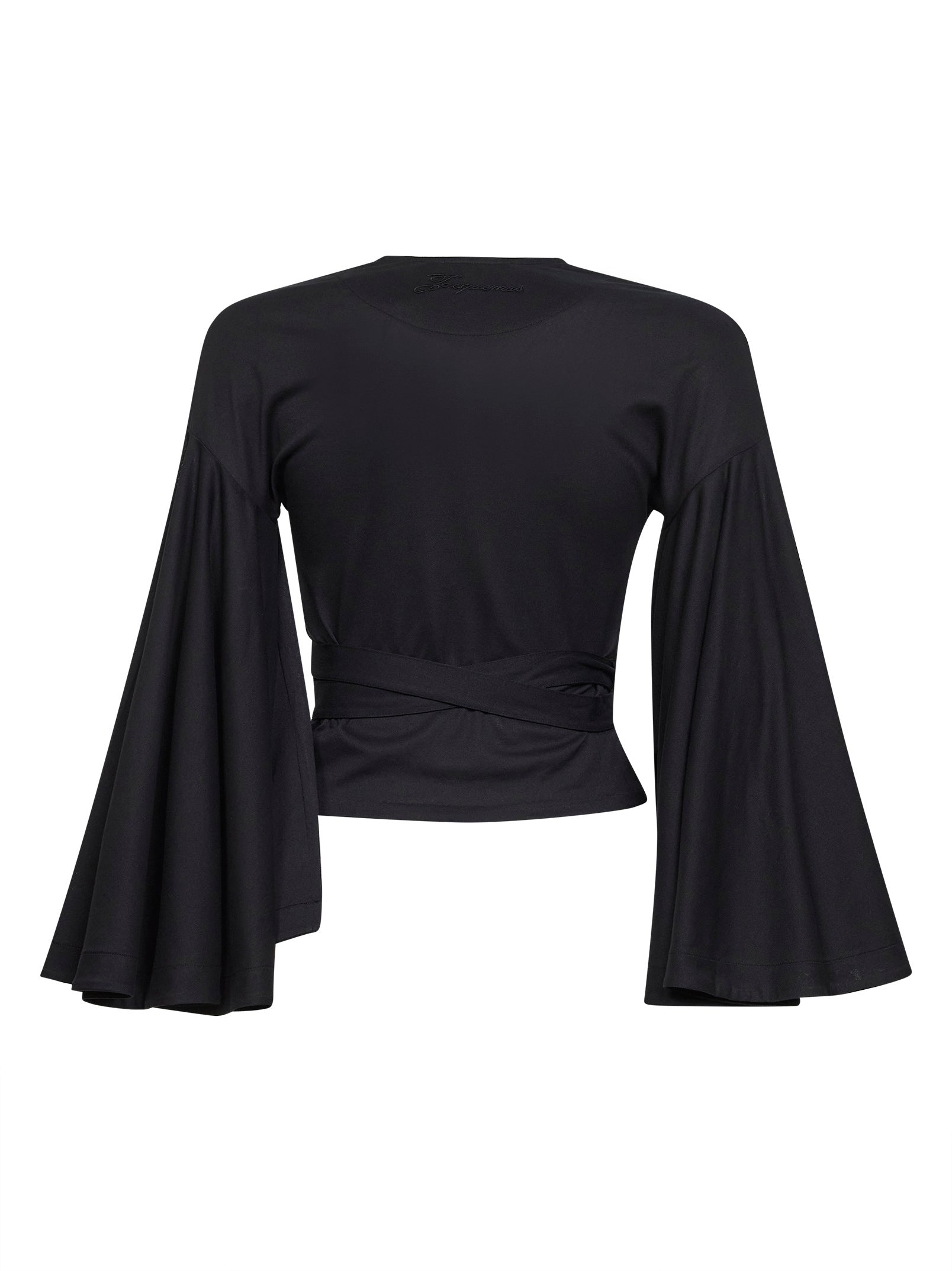 Jacquemus Women Black Jersey Thw Ventadau Wrap Top JACQUEMUS