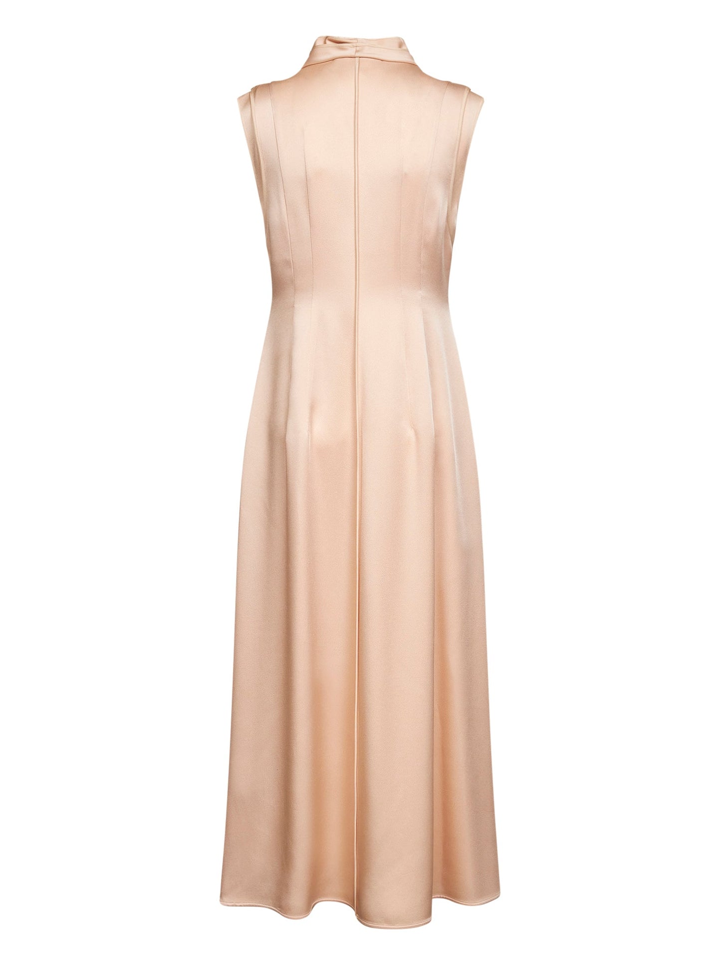 Jil Sander Women Pink Satin Fluid Midi Sleeveless Dress JIL SANDER