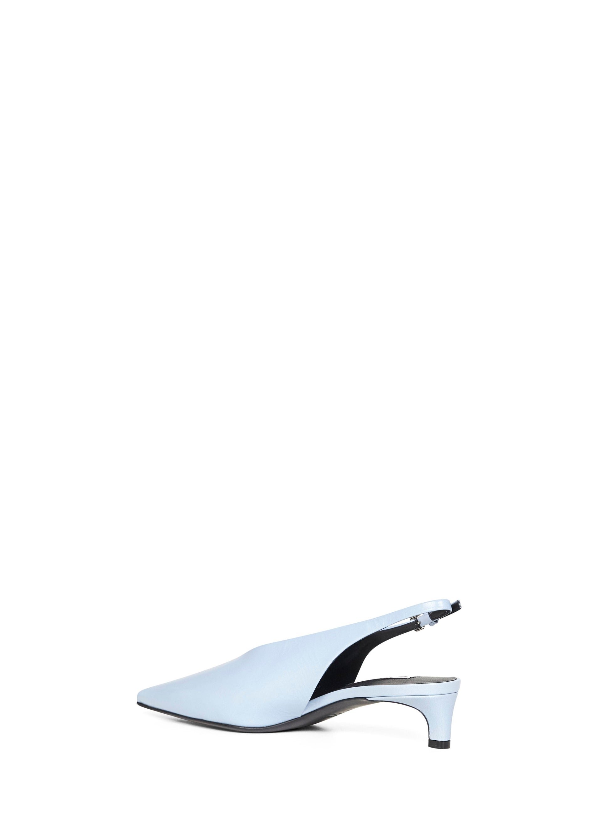 Jil Sander Women Powder Blue Leather Pointed Slingback Pumps JIL SANDER