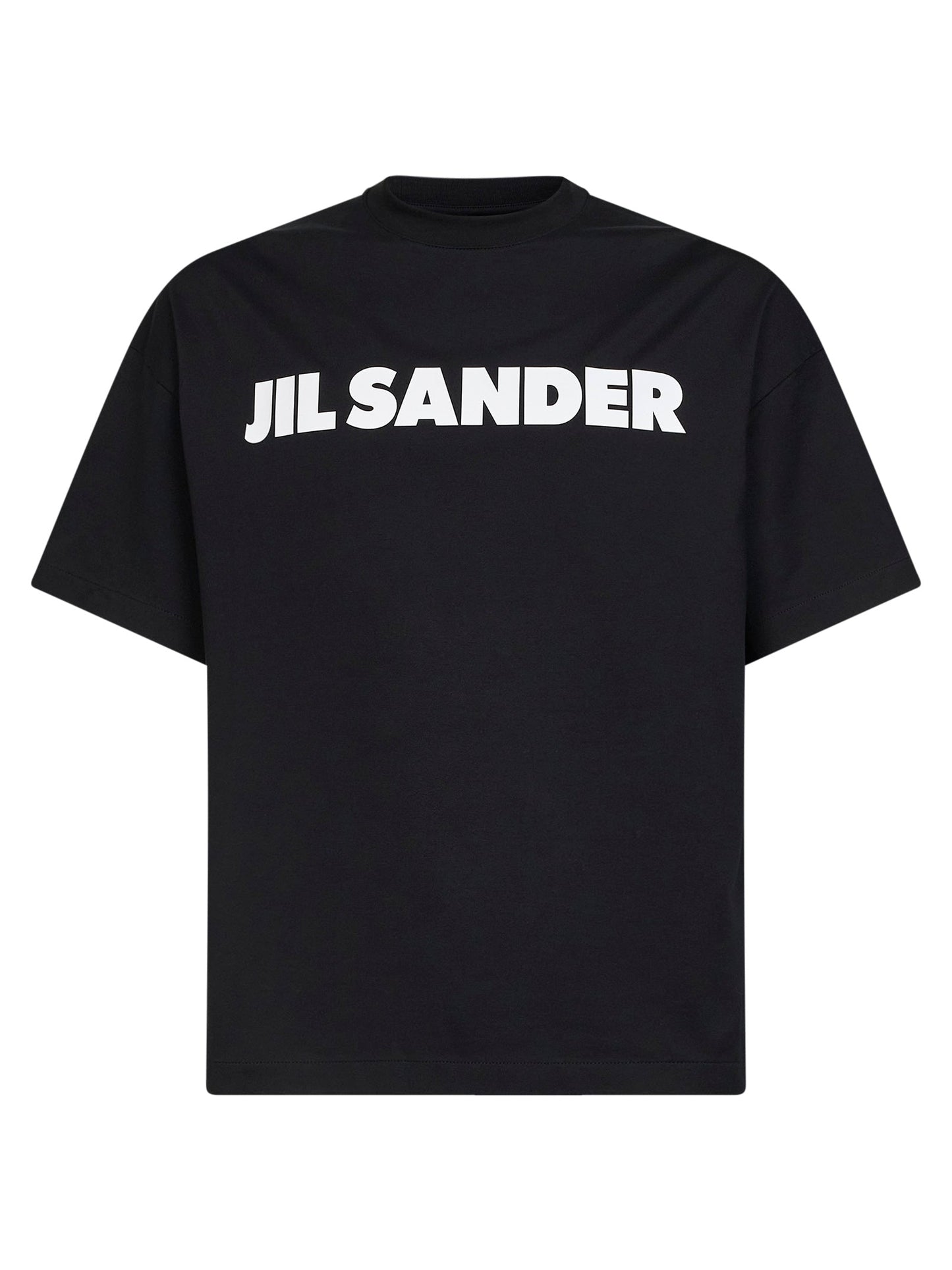 Jil Sander Men Black Lightweight Cotton Jersey Logo T-Shirt JIL SANDER