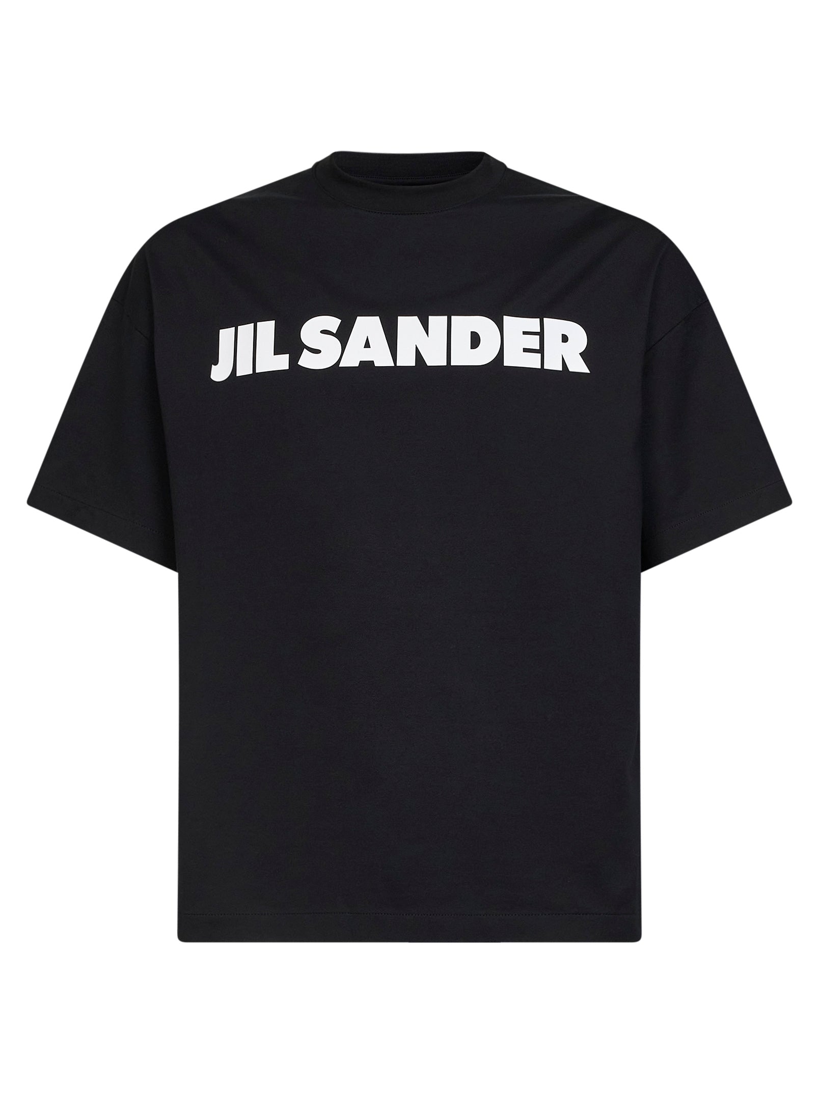 Jil Sander Men Black Lightweight Cotton Jersey Logo T-Shirt JIL SANDER