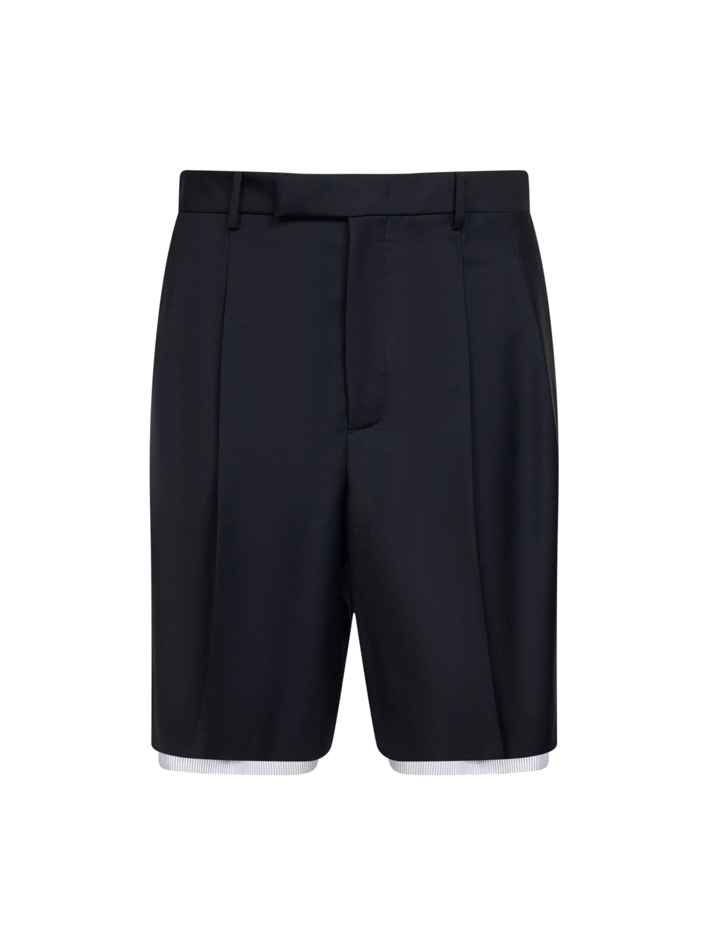 Jil Sander Men Blue Wool Canvas Double-Layer Shorts JIL SANDER