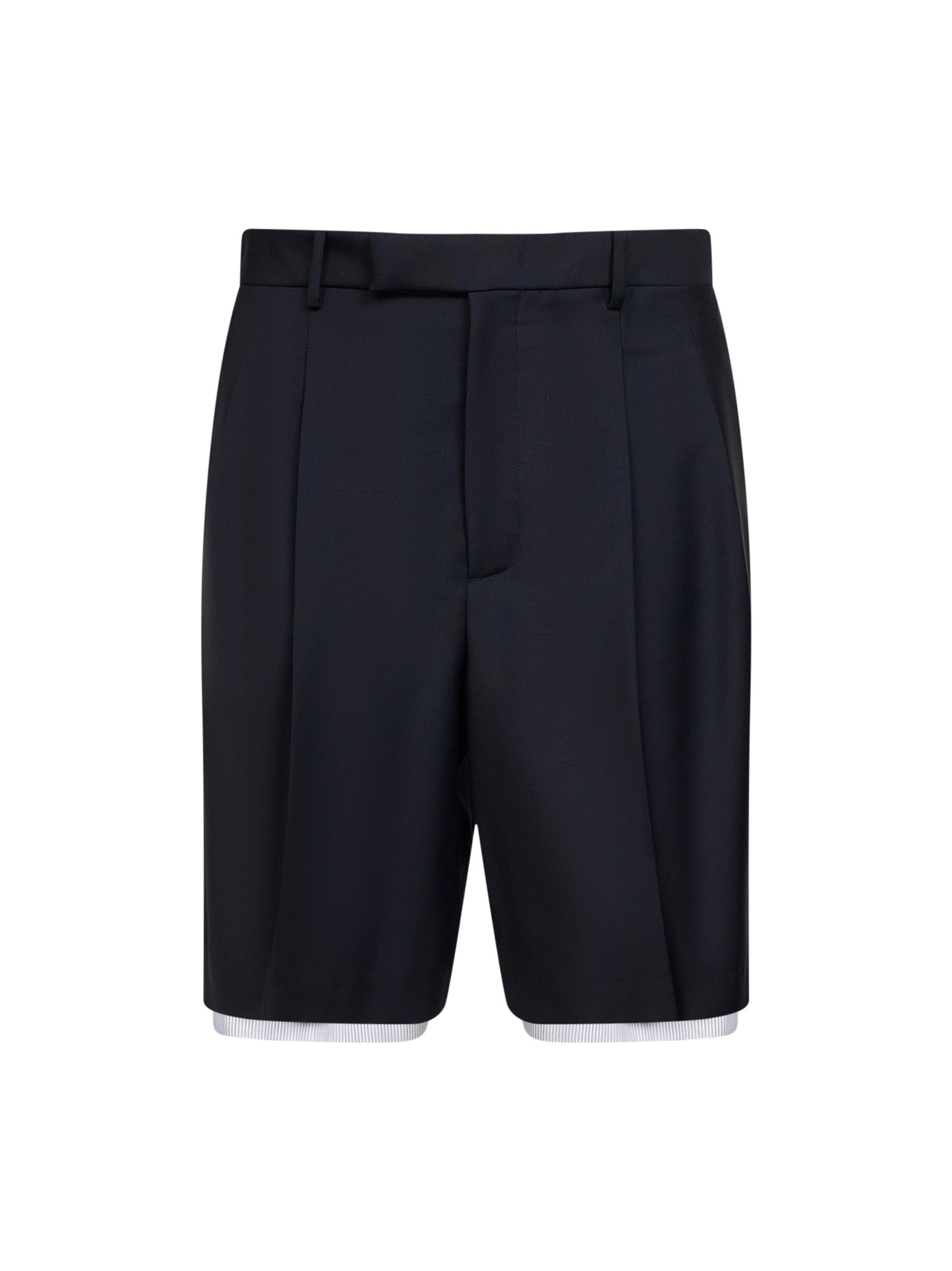 Jil Sander Men Blue Wool Canvas Double-Layer Shorts JIL SANDER