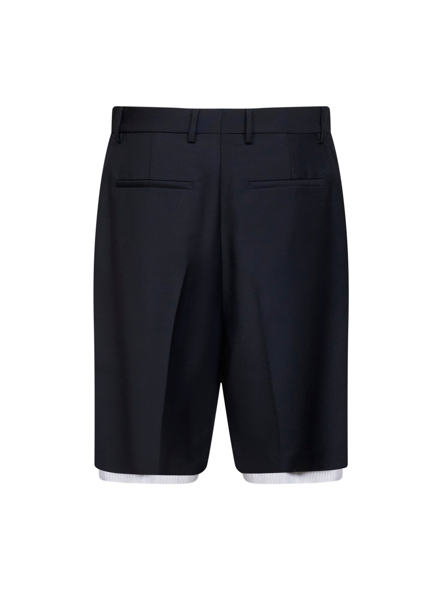 Jil Sander Men Blue Wool Canvas Double-Layer Shorts JIL SANDER