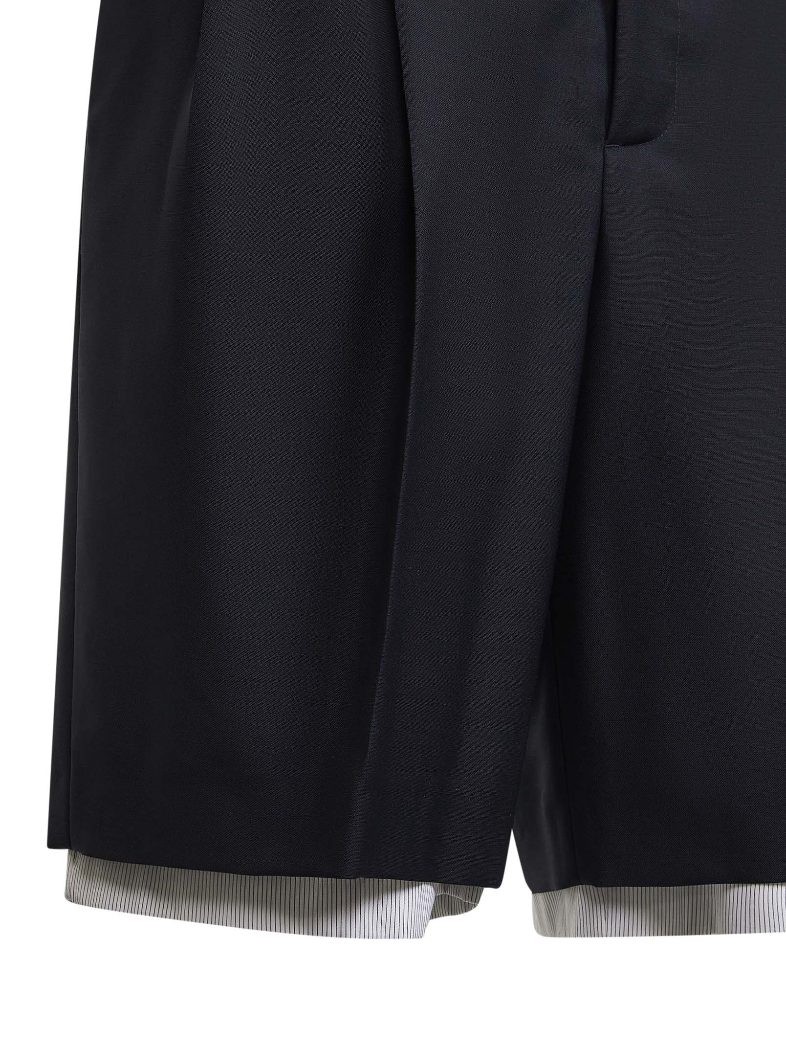 Jil Sander Men Blue Wool Canvas Double-Layer Shorts JIL SANDER