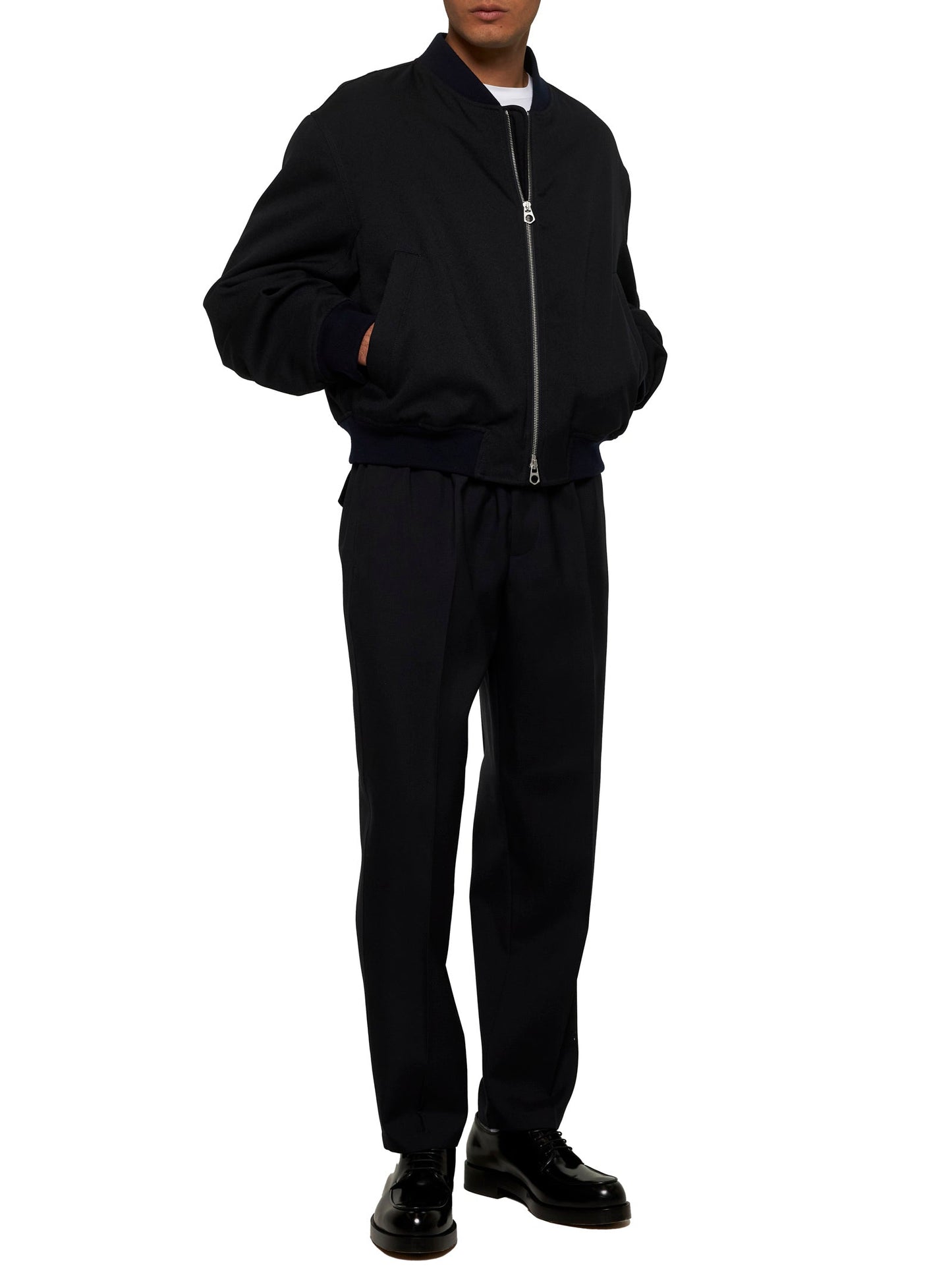 Jil Sander Men Blue Gabardine Tapered Trousers JIL SANDER