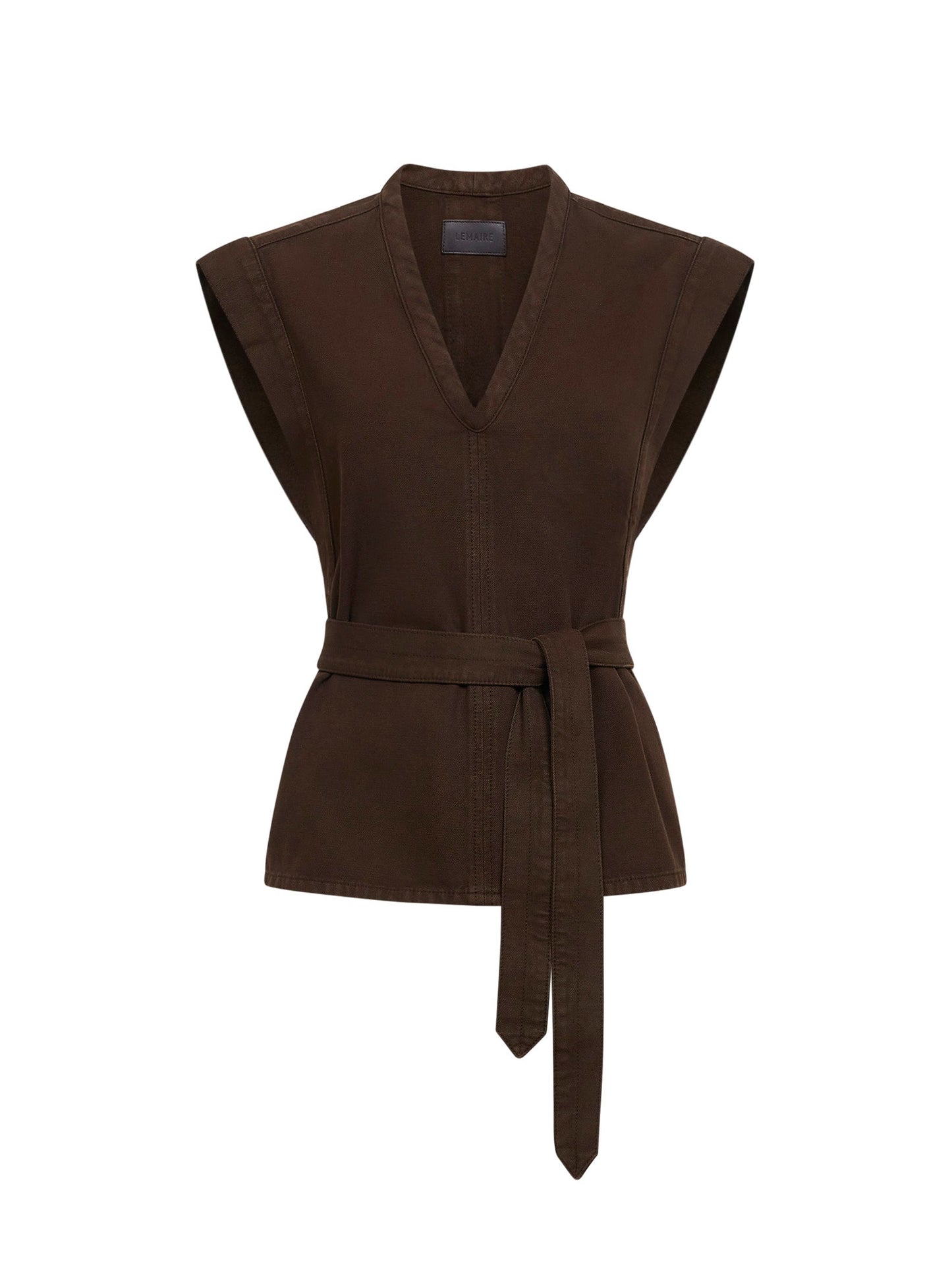 Lemaire Women Cocoa Cotton Broken Twill Belted Chasuble LEMAIRE