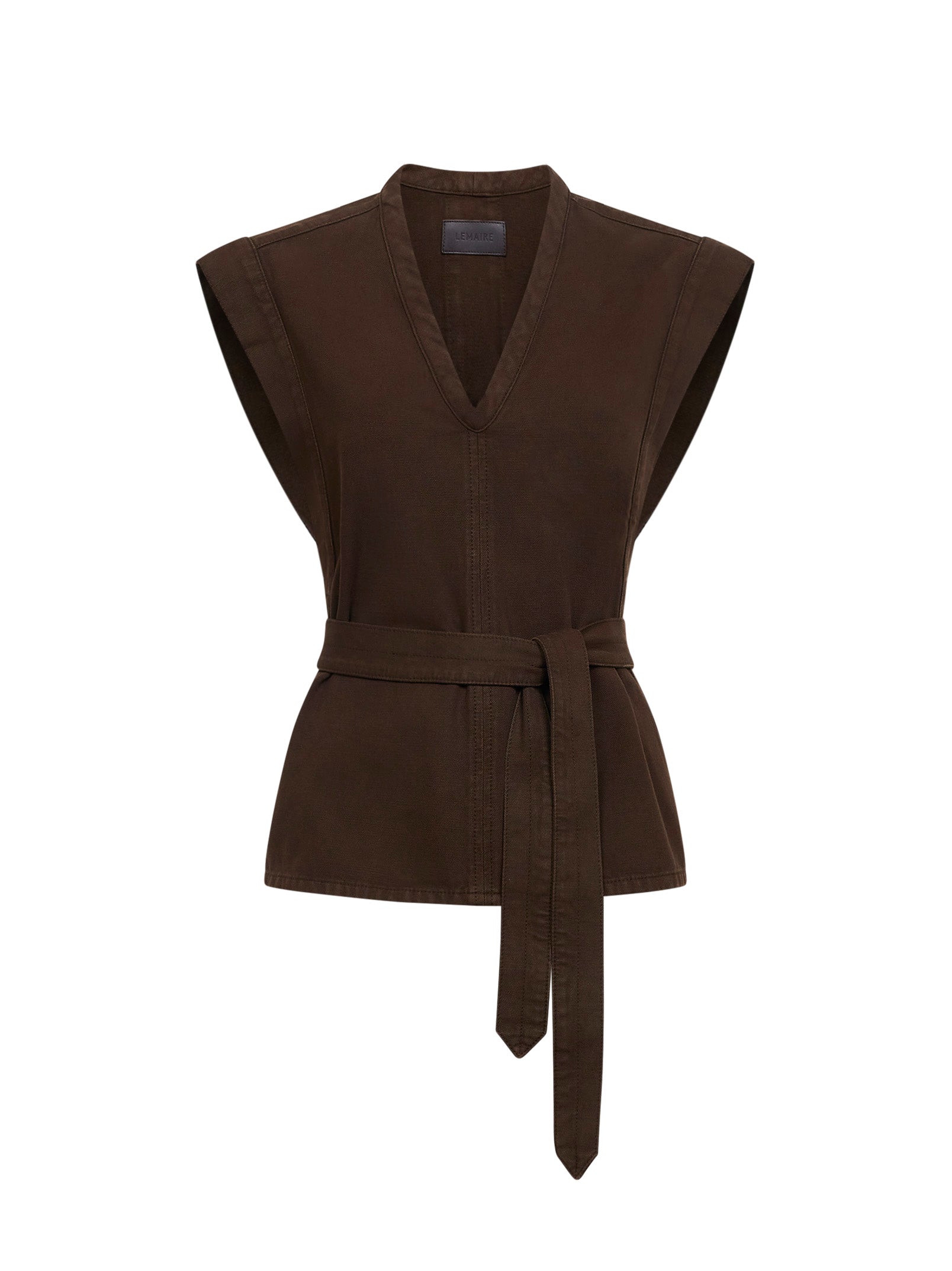 Lemaire Women Cocoa Cotton Broken Twill Belted Chasuble LEMAIRE