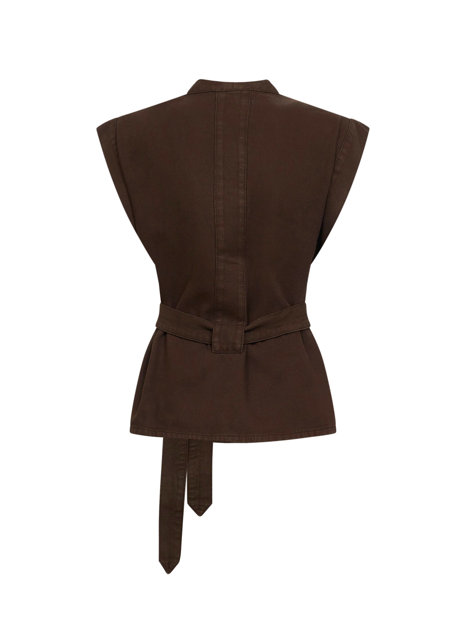 Lemaire Women Cocoa Cotton Broken Twill Belted Chasuble LEMAIRE