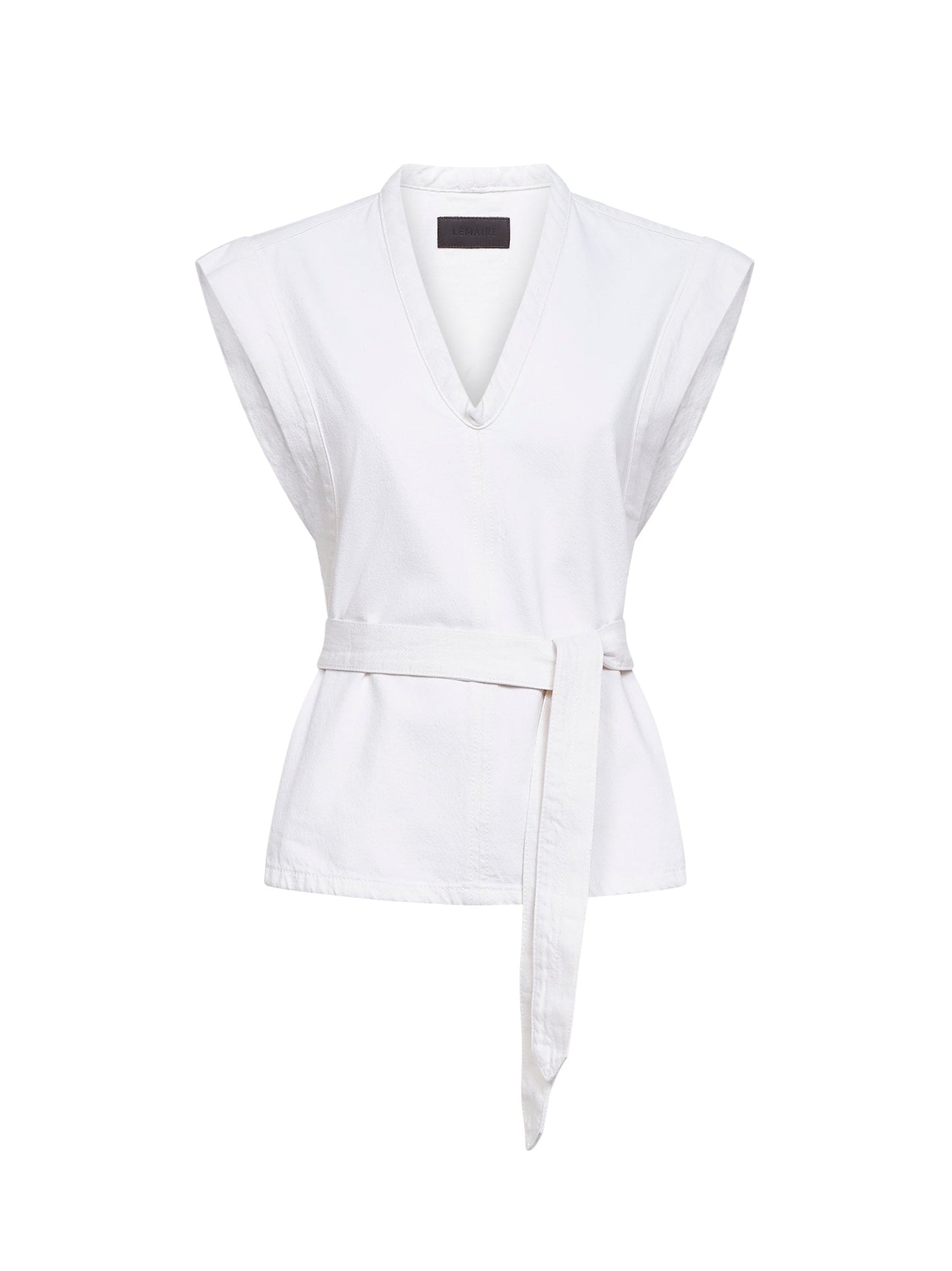 Lemaire Women Milk Bleached Denim Belted Chasuble LEMAIRE
