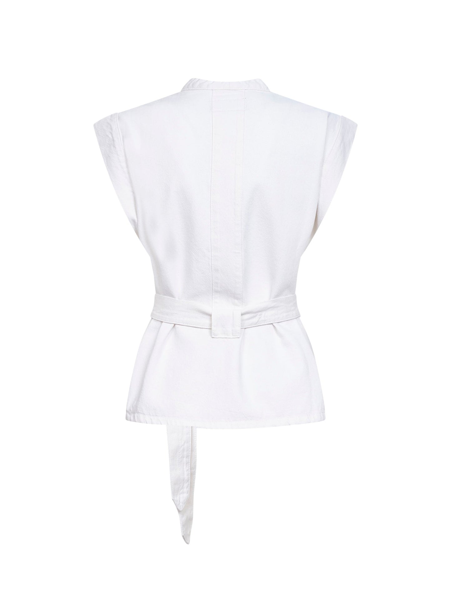 Lemaire Women Milk Bleached Denim Belted Chasuble LEMAIRE