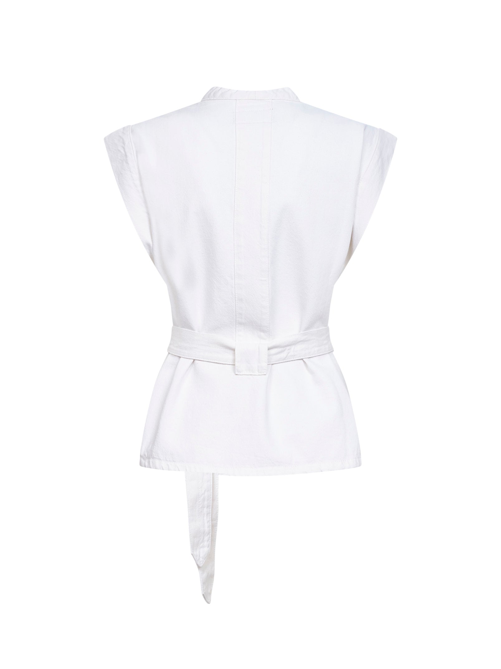 Lemaire Women Milk Bleached Denim Belted Chasuble LEMAIRE