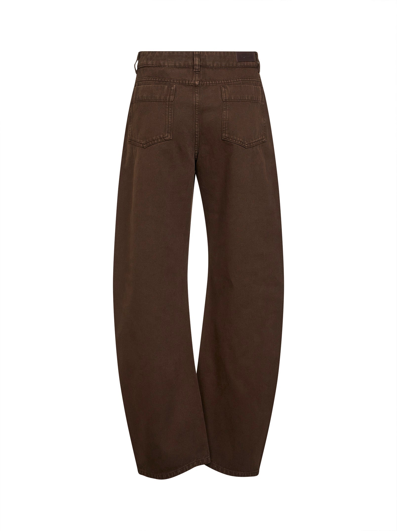 Lemaire Women Cocoa Broken Twill High Waisted Curved Jeans LEMAIRE