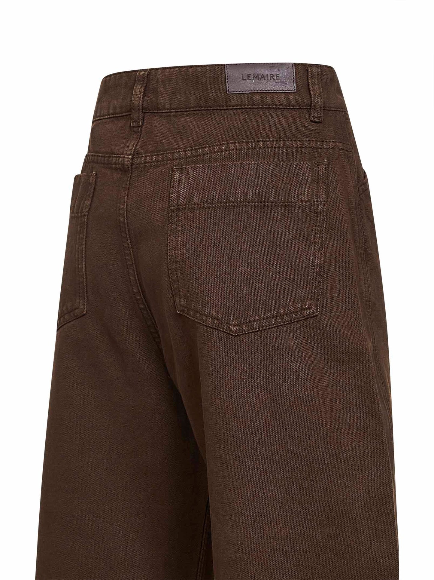 Lemaire Women Cocoa Broken Twill High Waisted Curved Jeans LEMAIRE