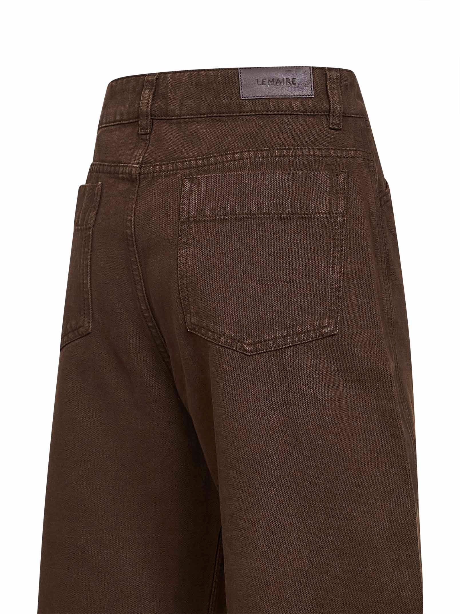 Lemaire Women Cocoa Broken Twill High Waisted Curved Jeans LEMAIRE