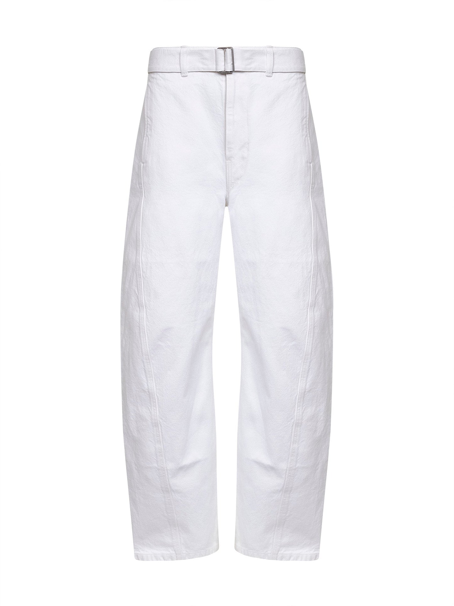Lemaire Women Milk Denim Twisted Belted Trousers LEMAIRE