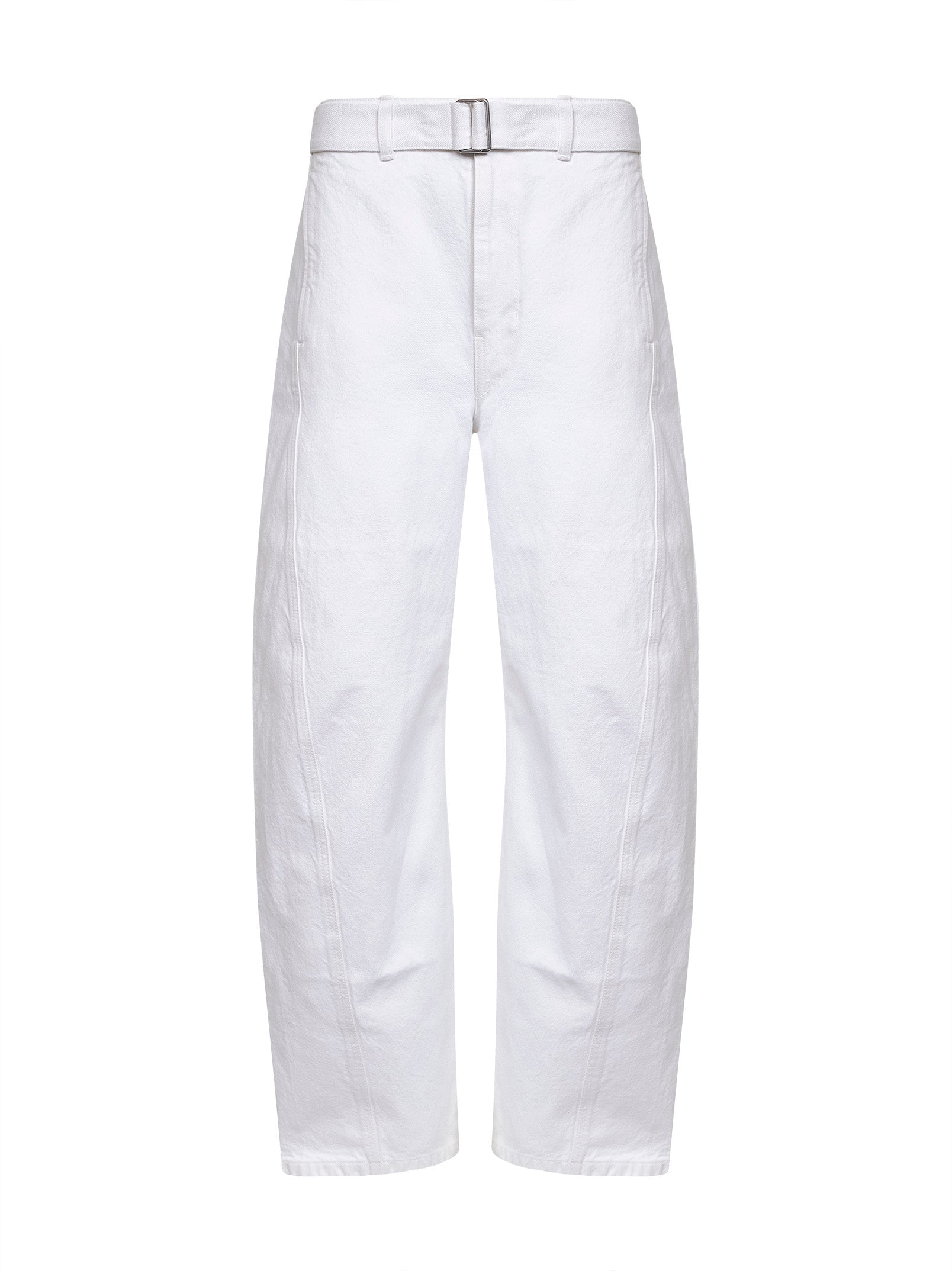 Lemaire Women Milk Denim Twisted Belted Trousers LEMAIRE