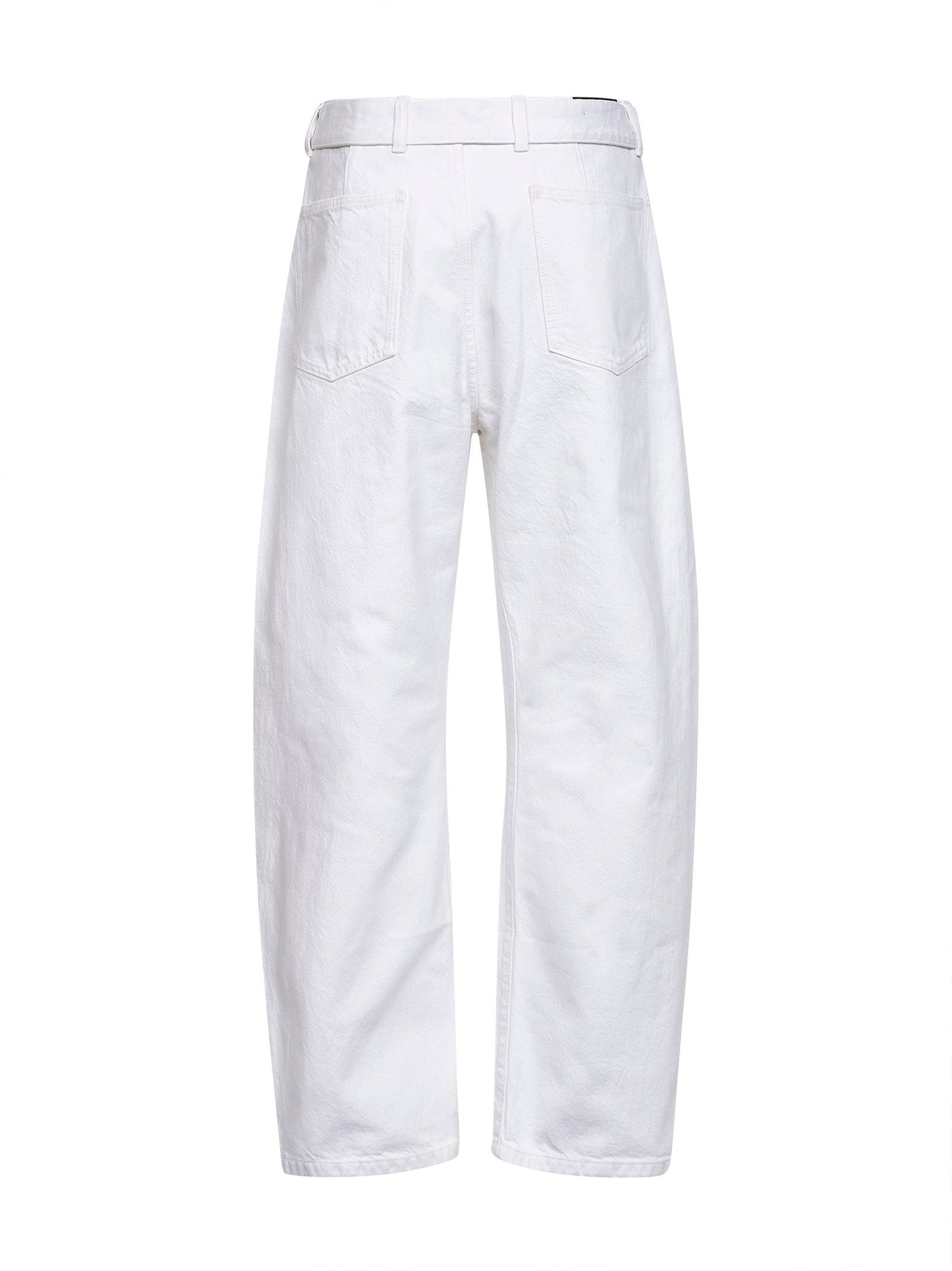 Lemaire Women Milk Denim Twisted Belted Trousers LEMAIRE