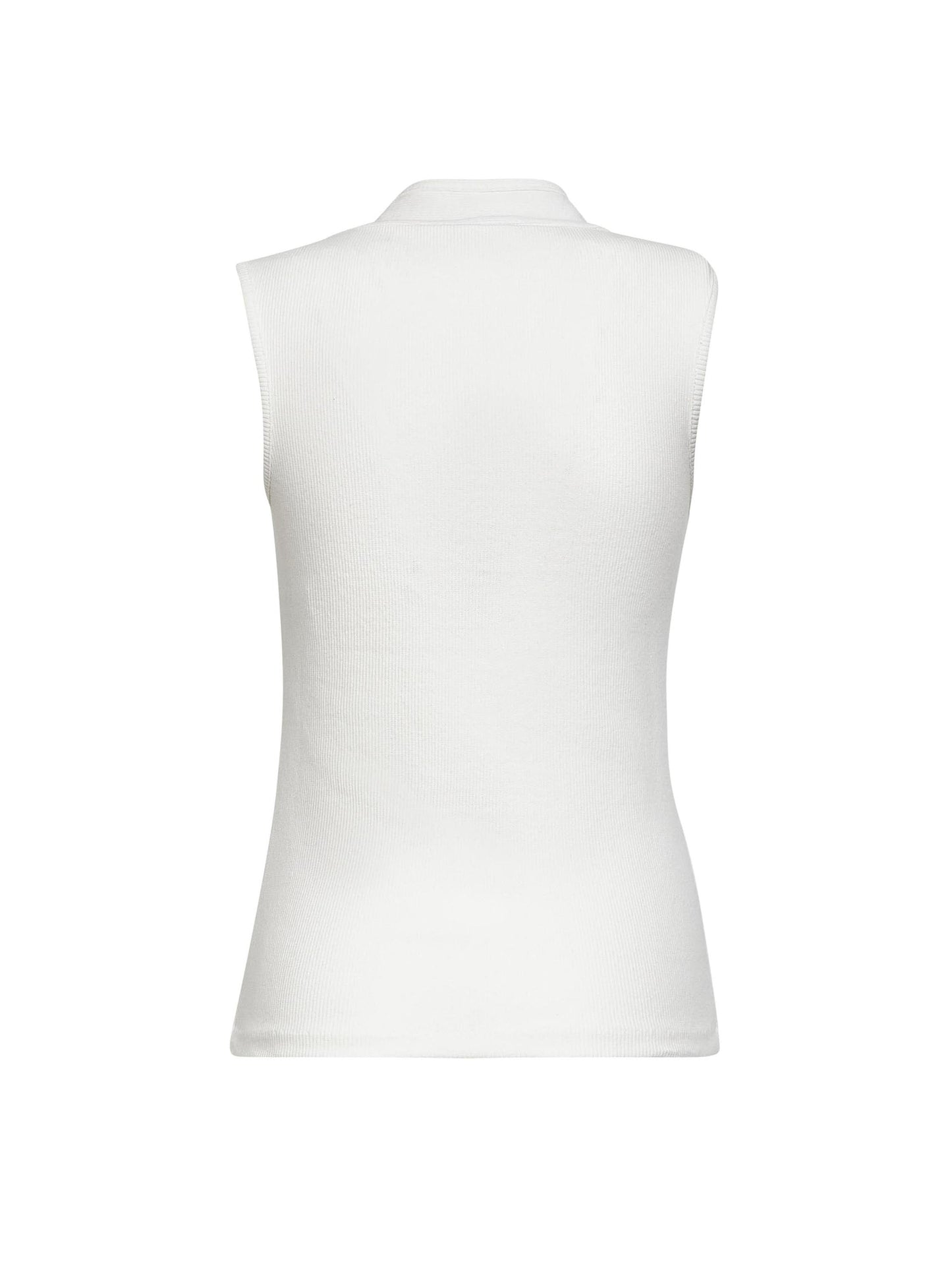 Lemaire Women Milk Ribbed Jersey Asymmetrical Fitted Top LEMAIRE