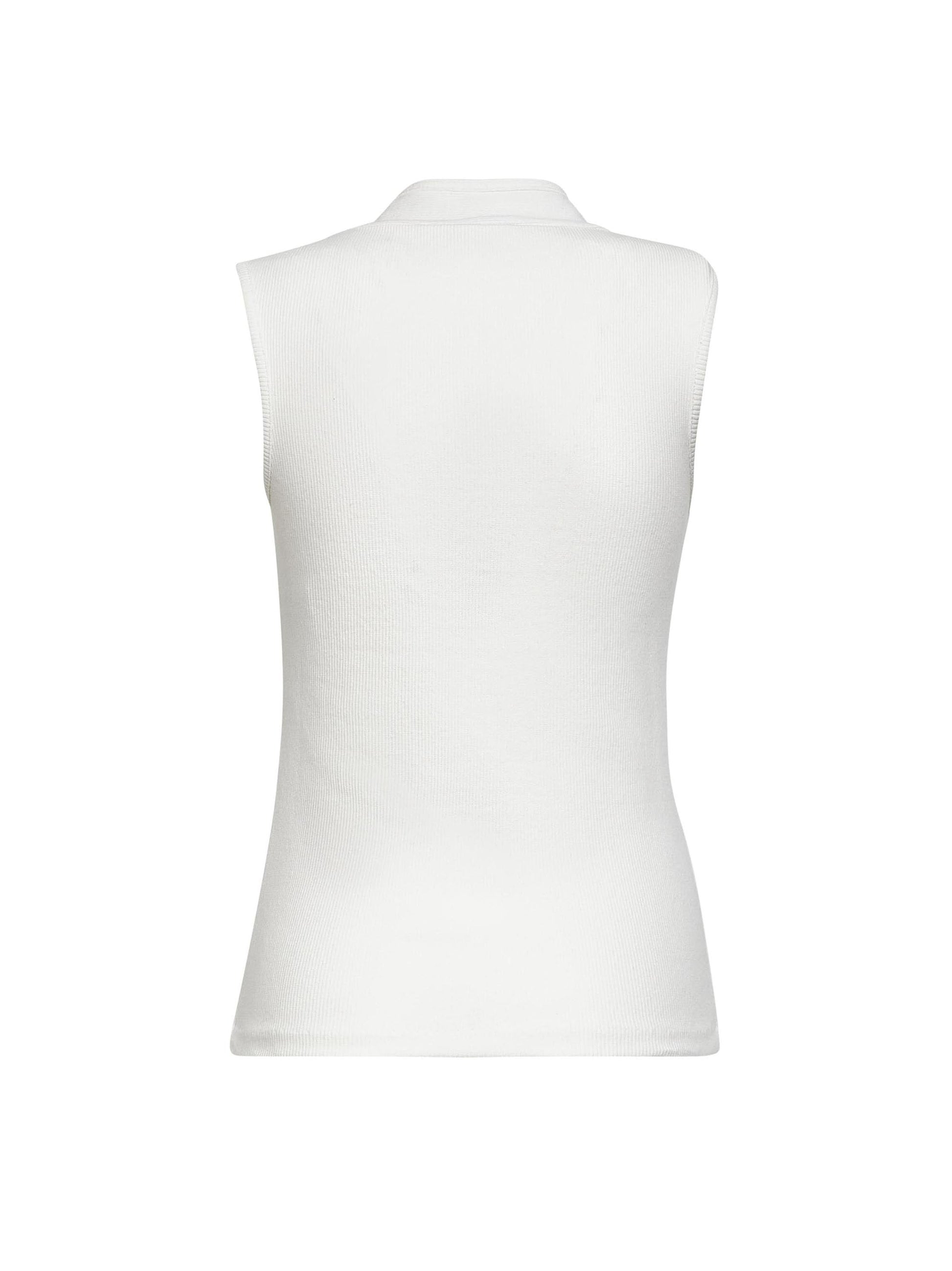 Lemaire Women Milk Ribbed Jersey Asymmetrical Fitted Top LEMAIRE