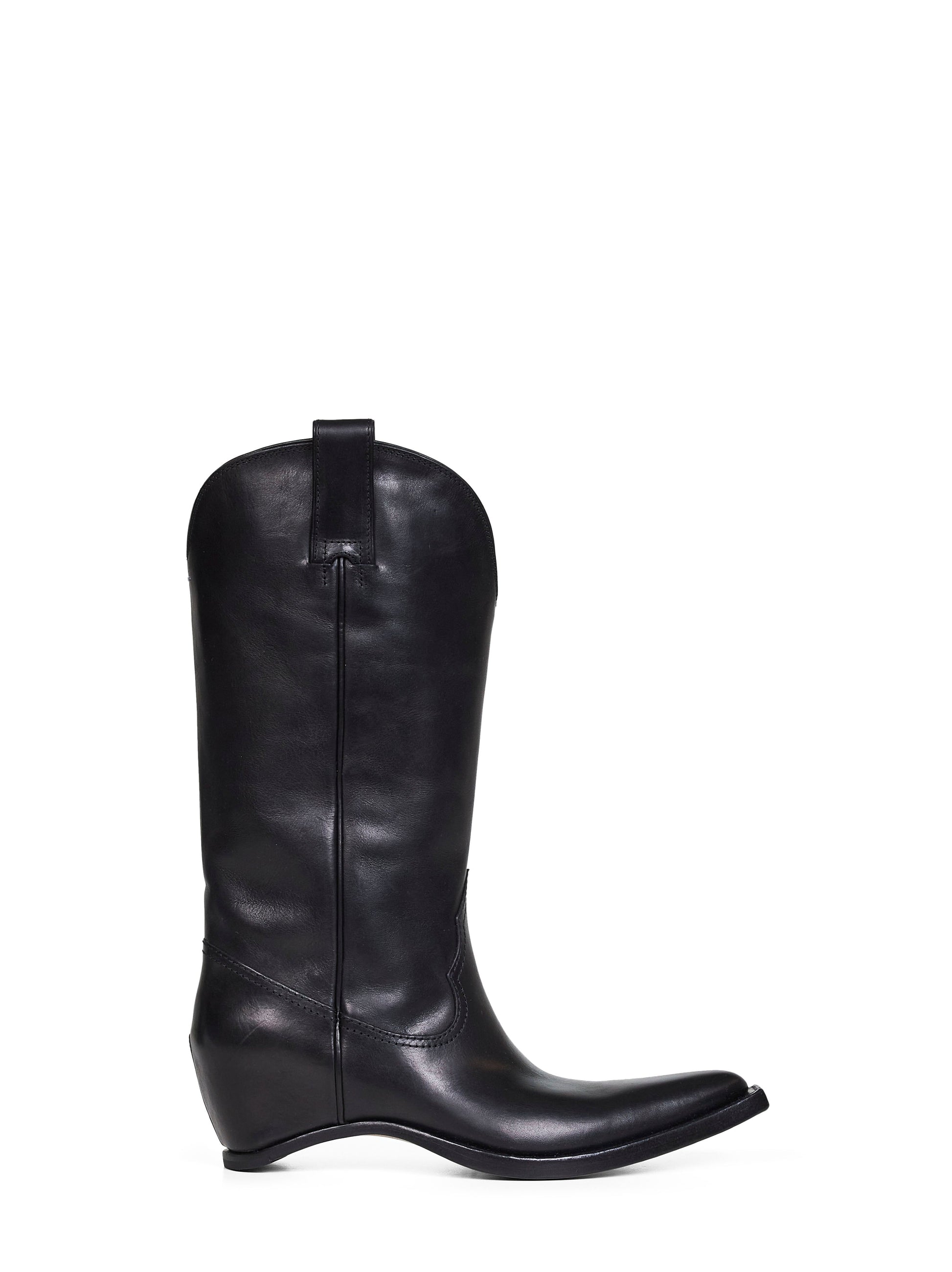 Maison Margiela Women Black Heel-Less Western Boots MAISON MARGIELA