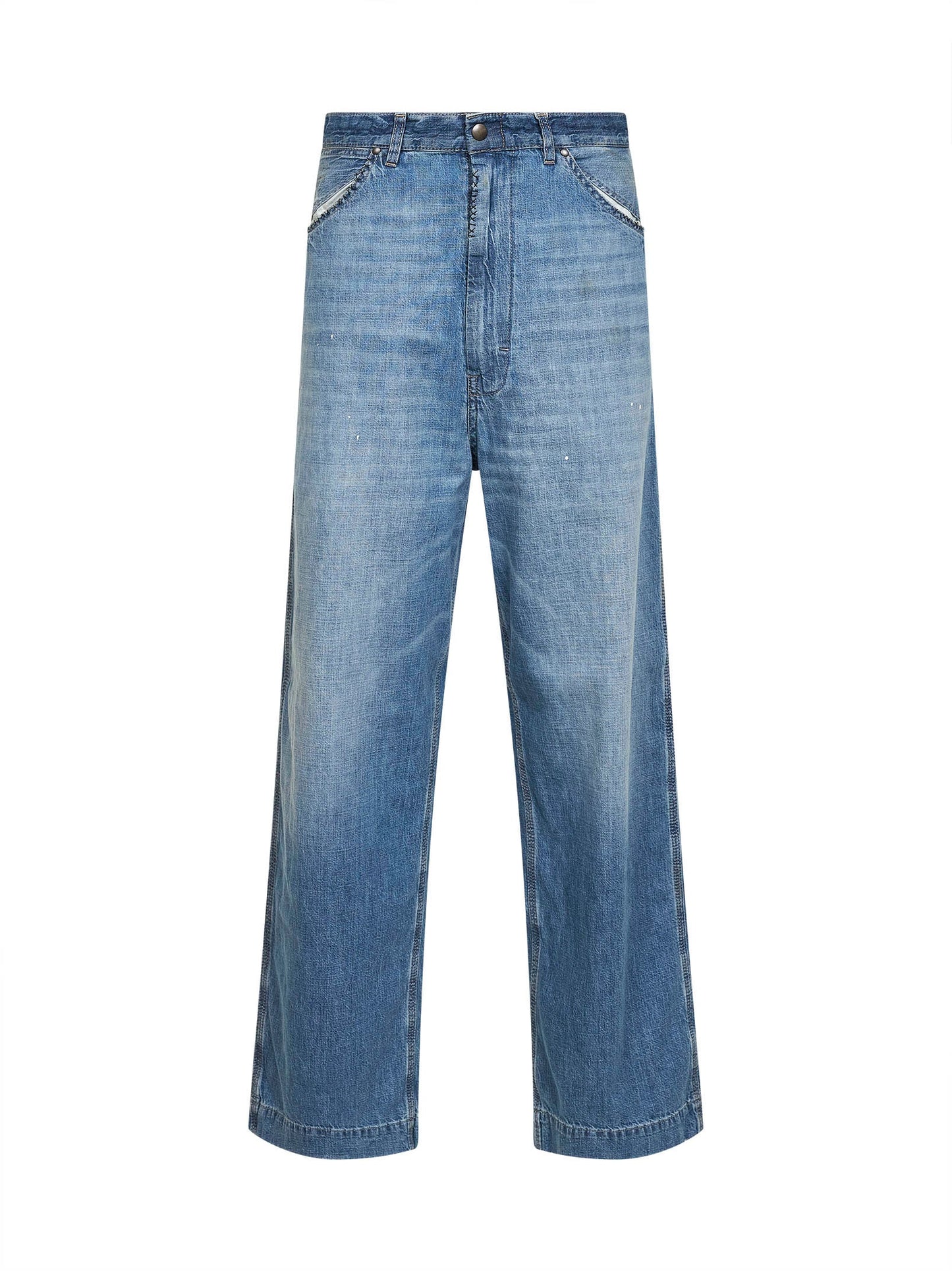 Maison Margiela Women Medium Vintage Blue Denim Wide-Leg Jeans MAISON MARGIELA