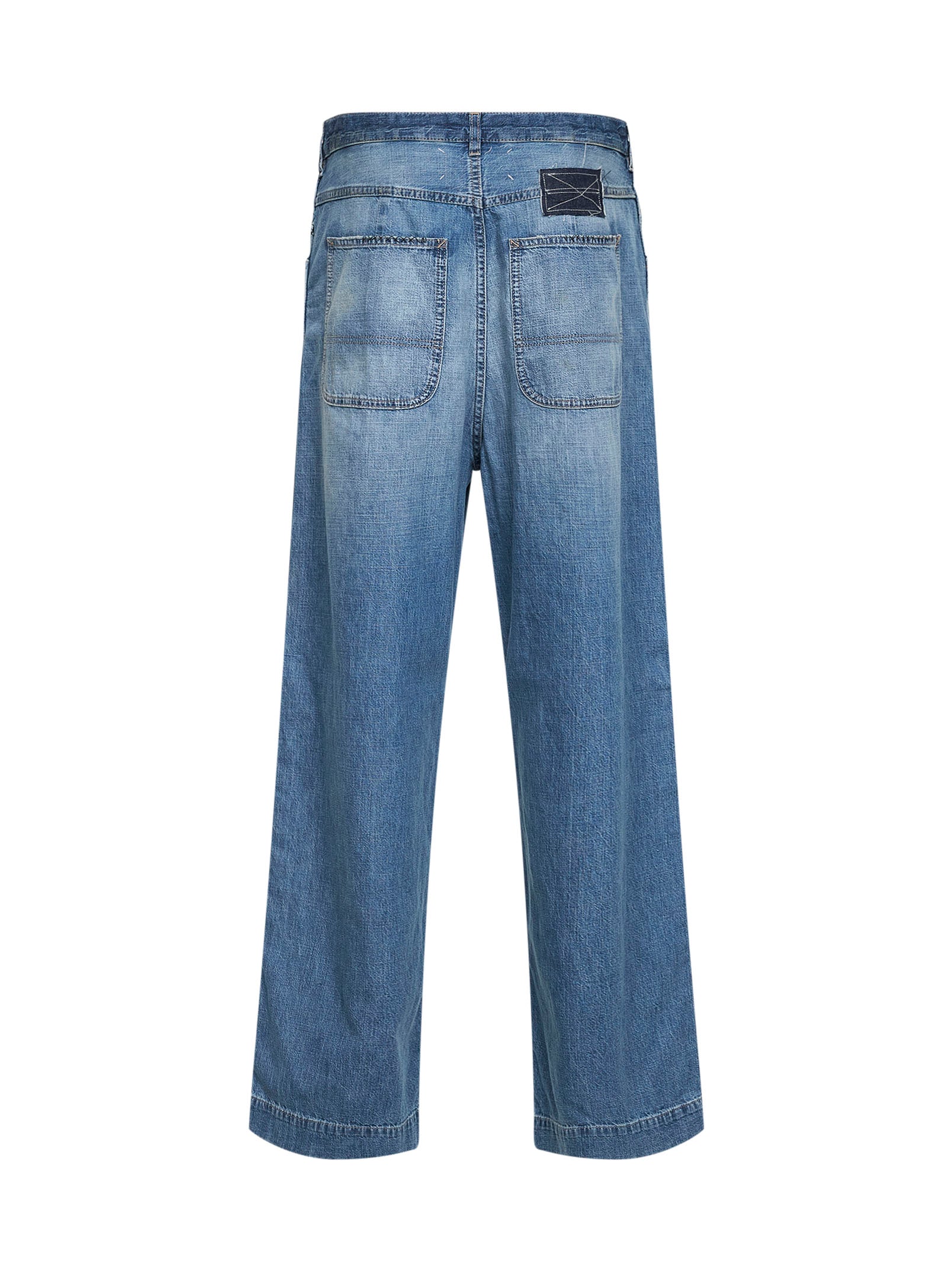 Maison Margiela Women Medium Vintage Blue Denim Wide-Leg Jeans MAISON MARGIELA