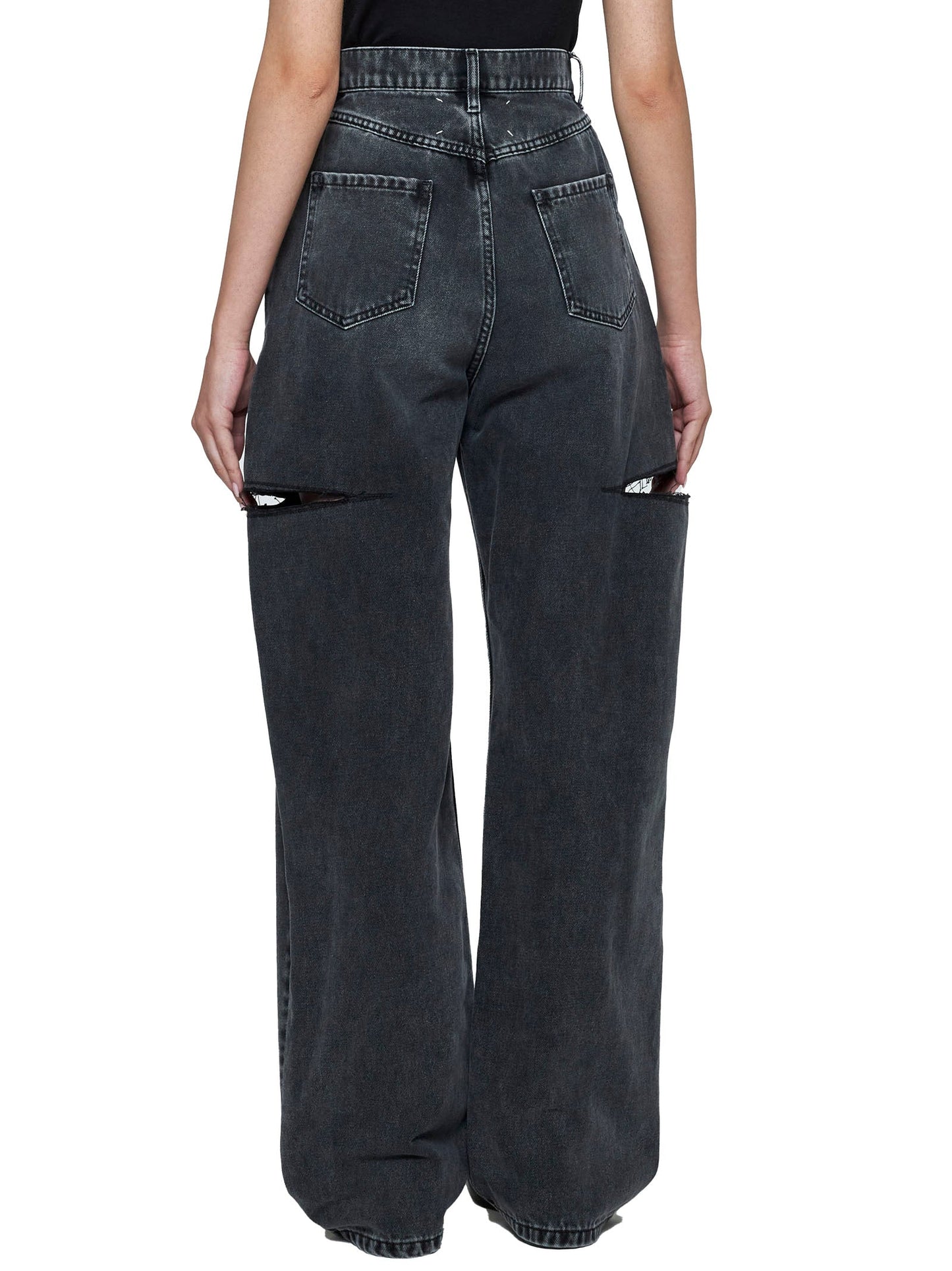 Maison Margiela Women Black 'Cut' Jeans By Maison Margiela MAISON MARGIELA